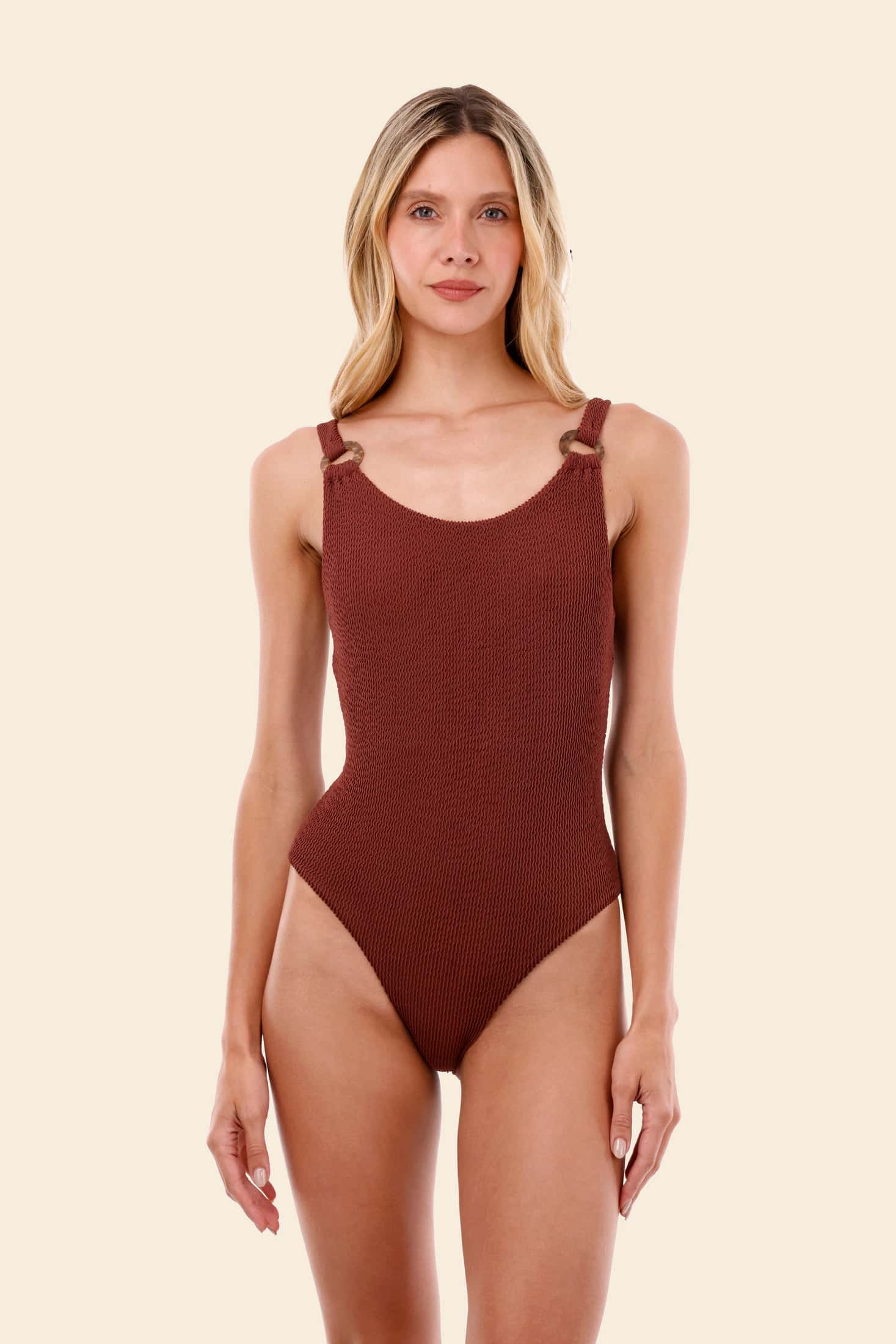 Textured Wave Barn Red Tag One Piece