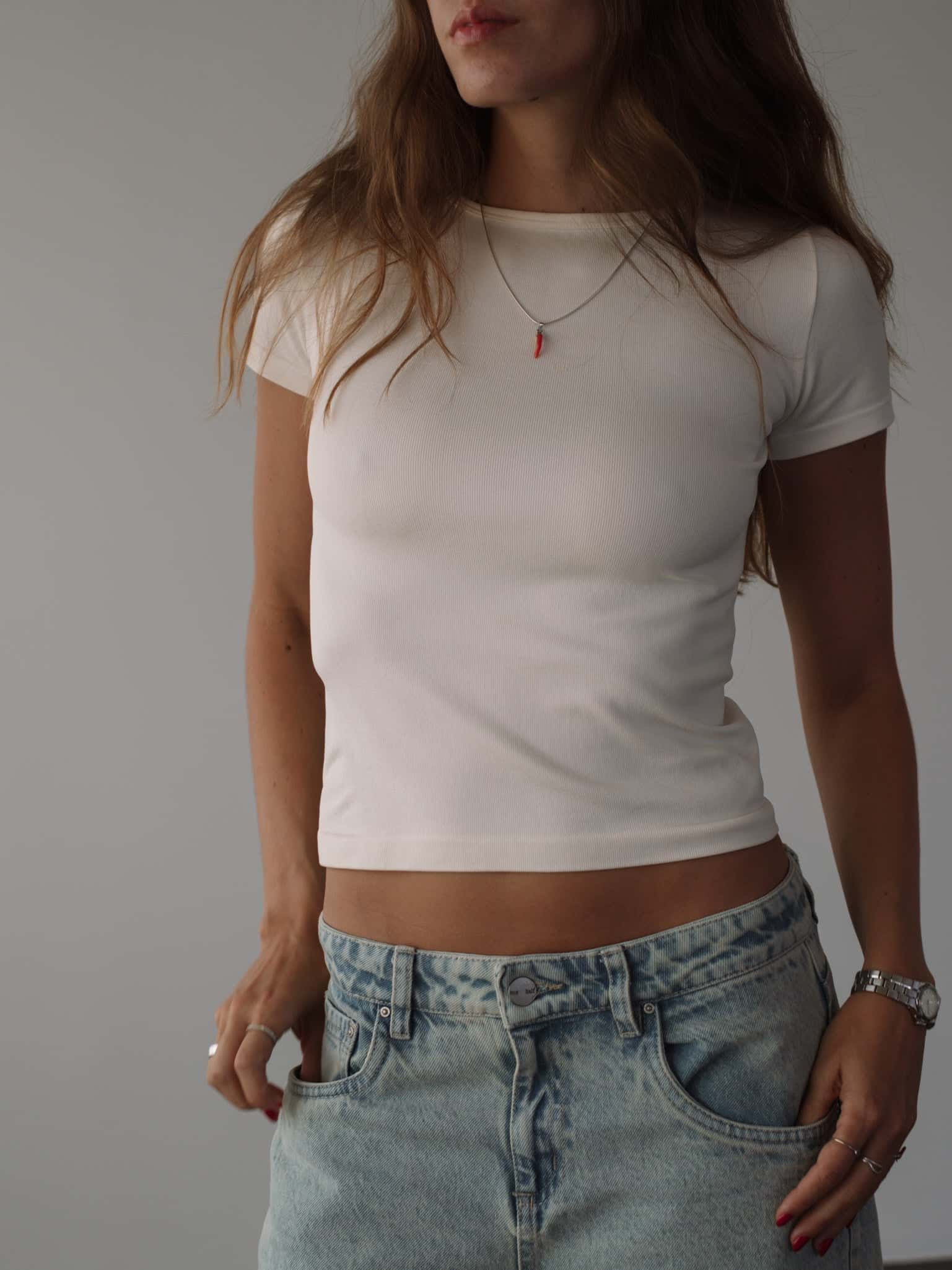SEAMLESS SIMPLY TEE - SOFT WHITE