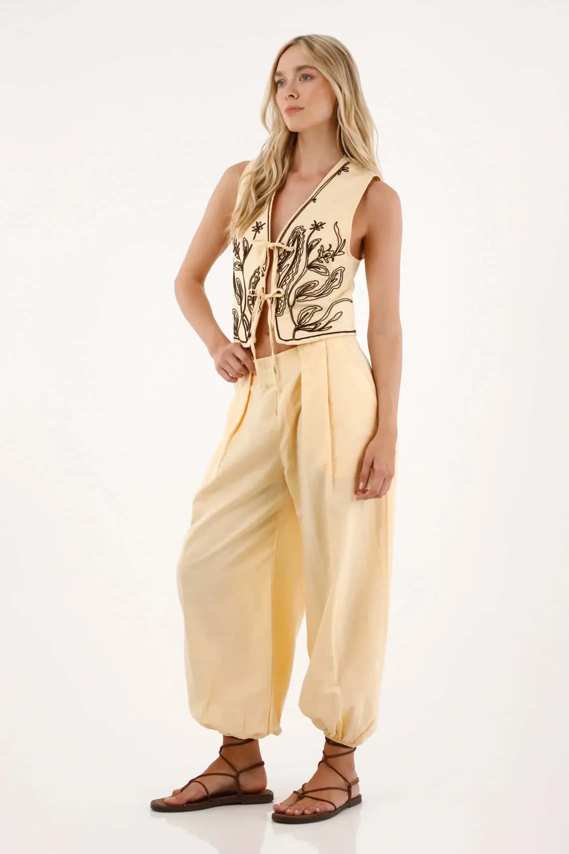 Pantalón en lino para mujer