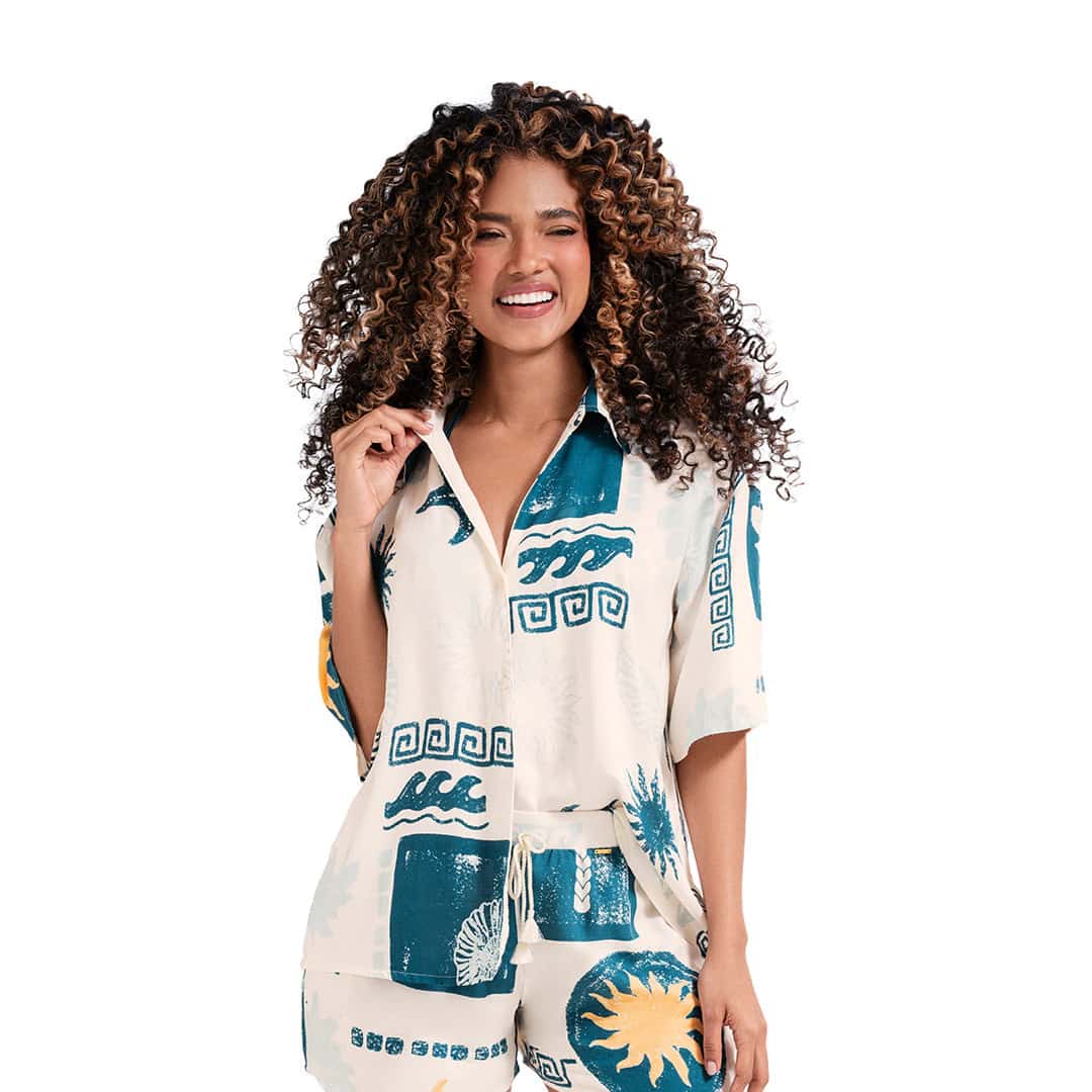 CAMISA SALIDA DE BAÑO ESTAMPADA