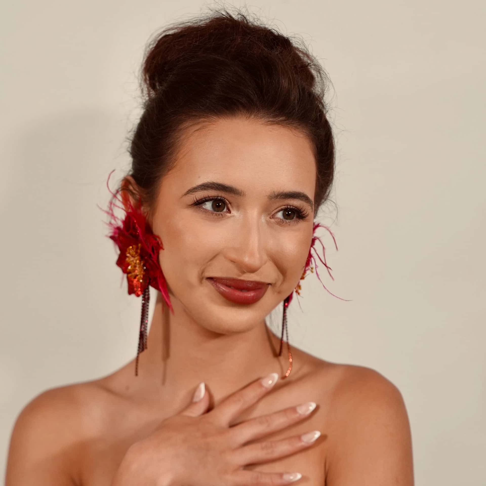 Scarlet Fire Bloom Earrings