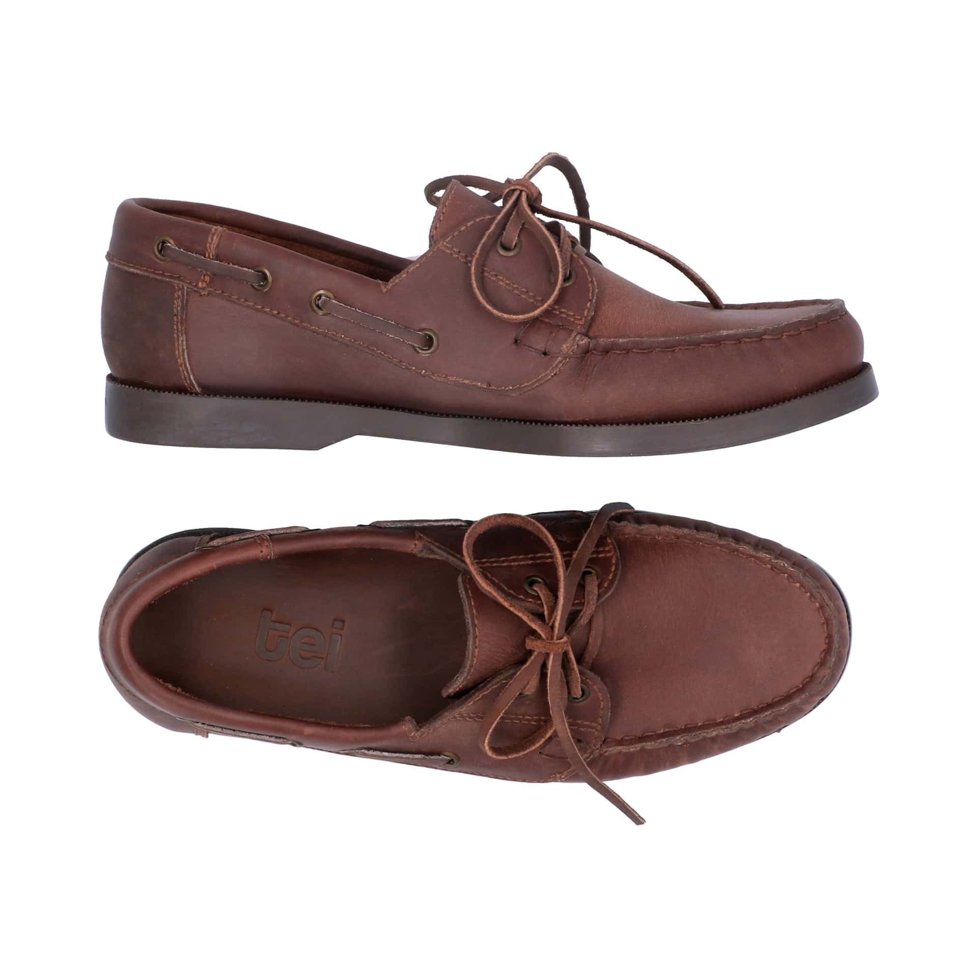 Mocasines Boat Shoes Cuero Graso Café - miniatura 3