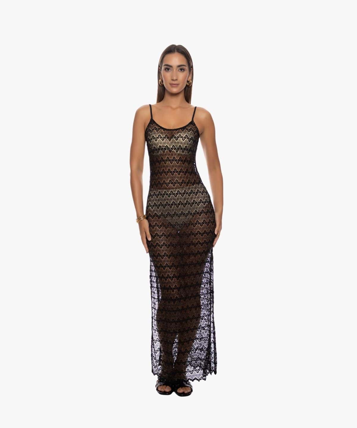 Midnight Currents Strappy Long Dress