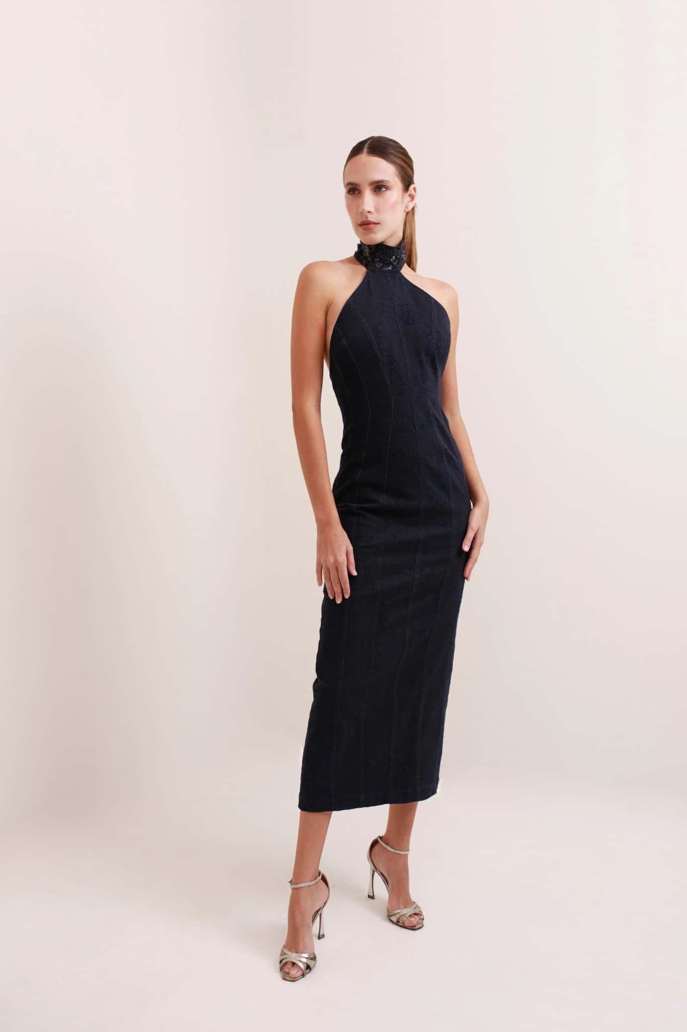 Iman Denim Embroidered Dress - miniatura 1
