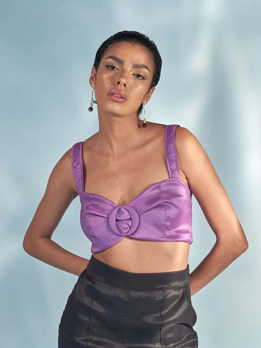 Crop Top Hebilla Morado - miniatura 1