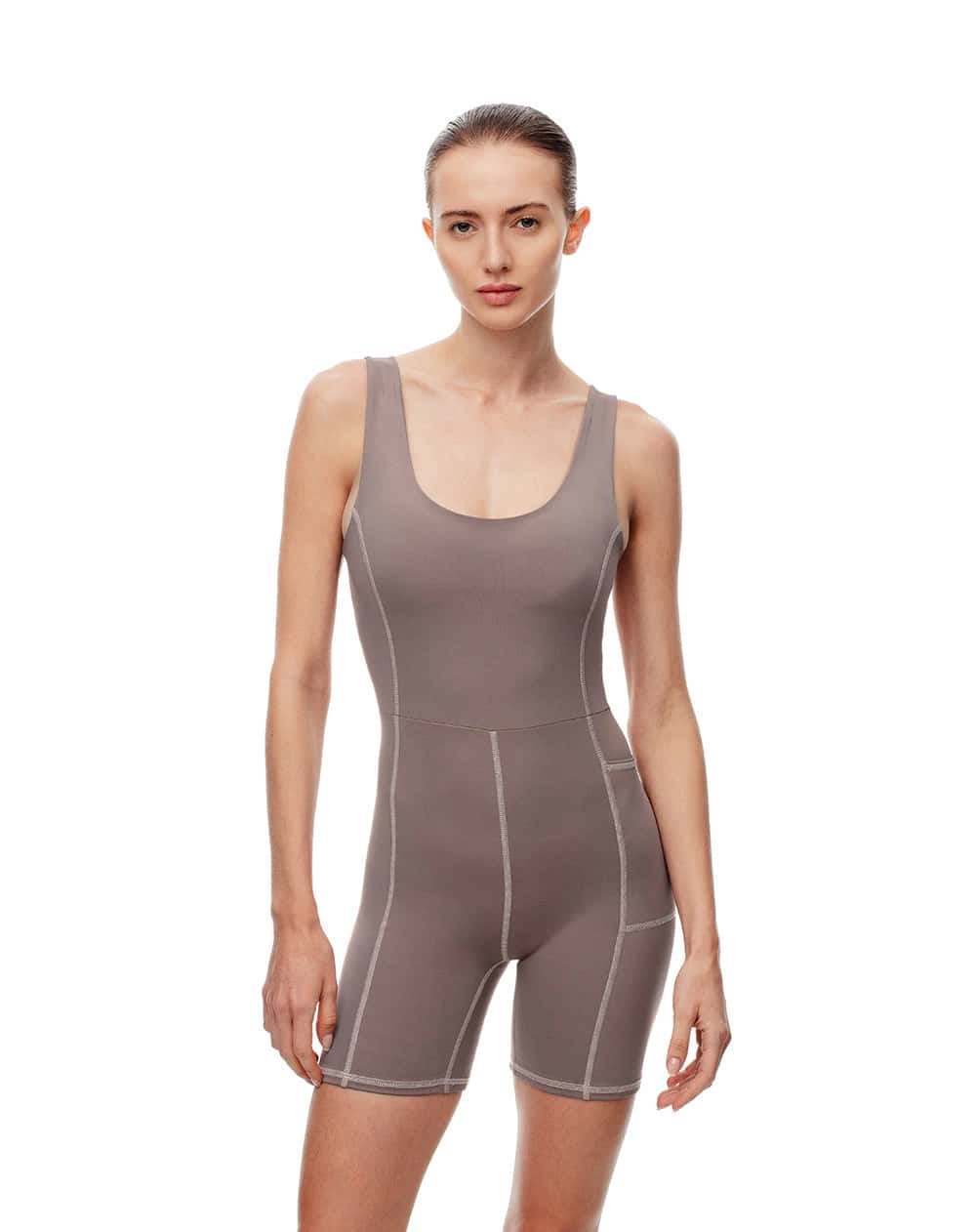 Eneterizo deportivo secado rápido café mujer