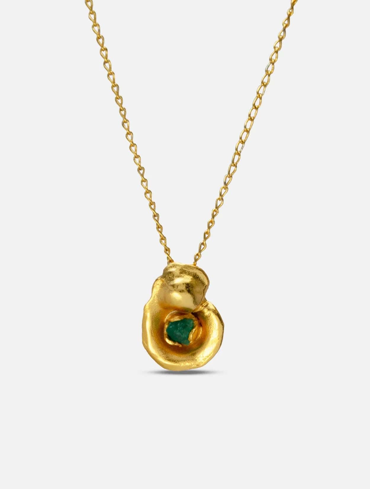 COLLAR FIBA DE ESMERALDA PEQUEÑO