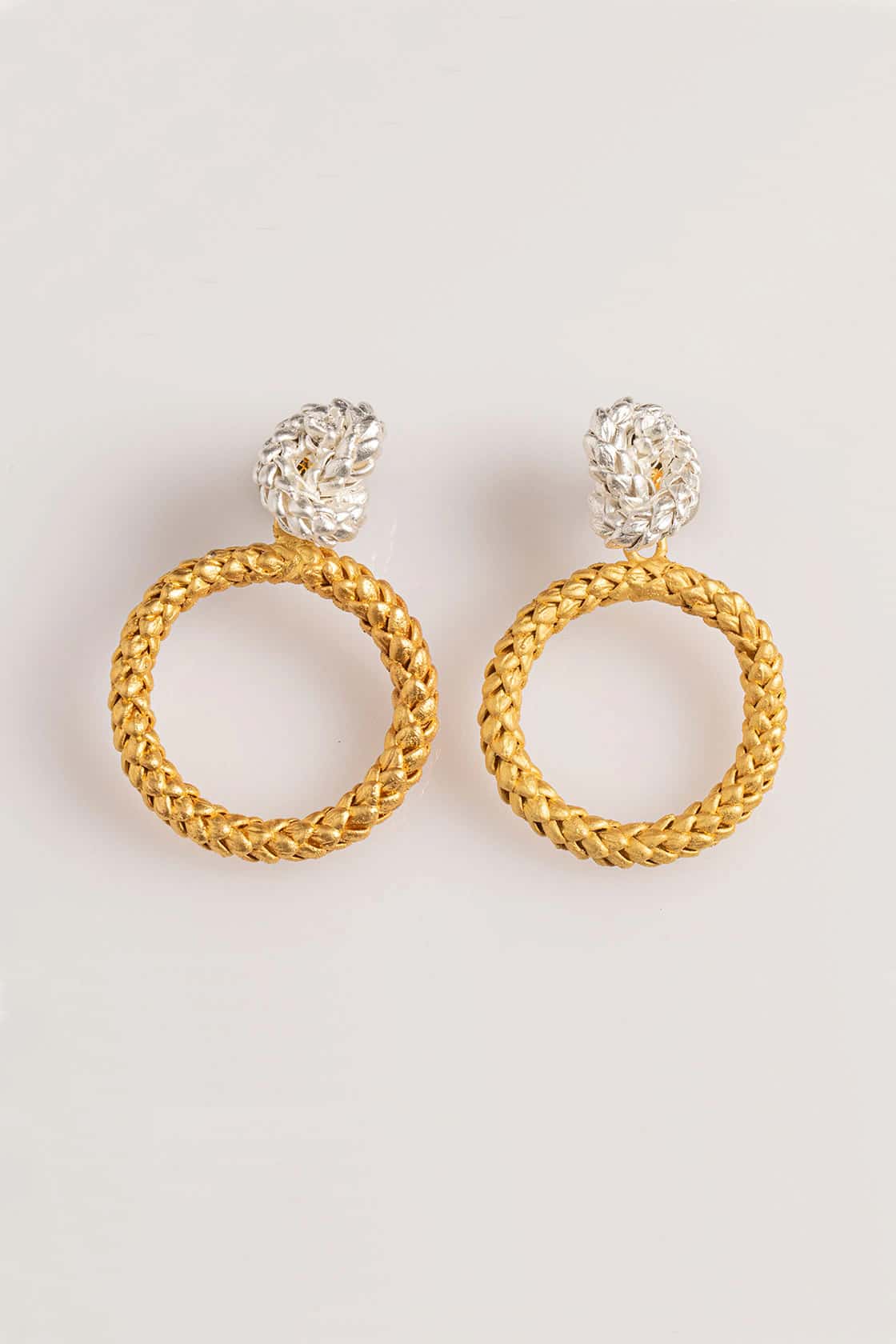NORFOLK KNOT AND CIRCLE EARRINGS BICOLOR