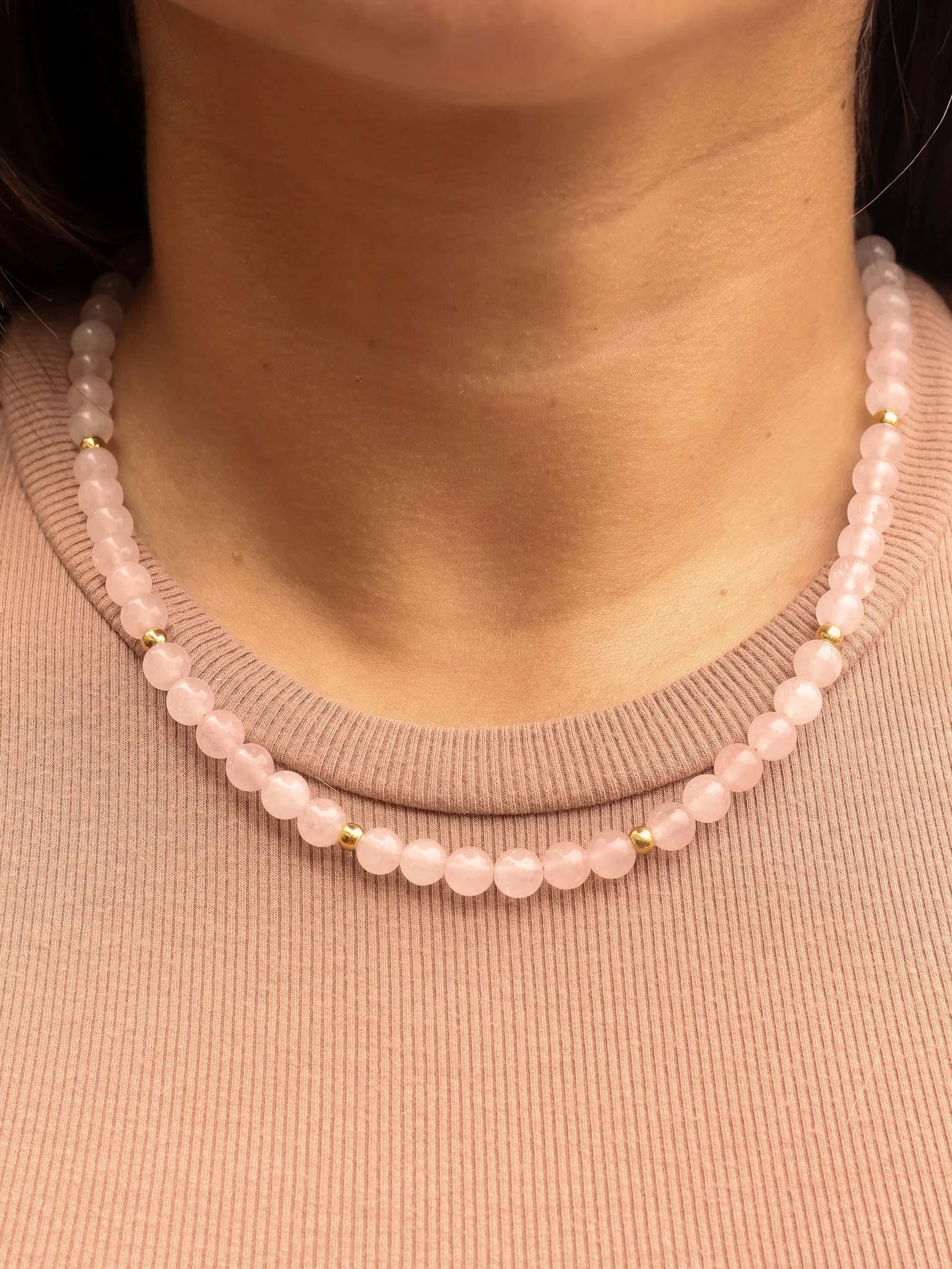 Choker Cuarzo Rosa 6mm