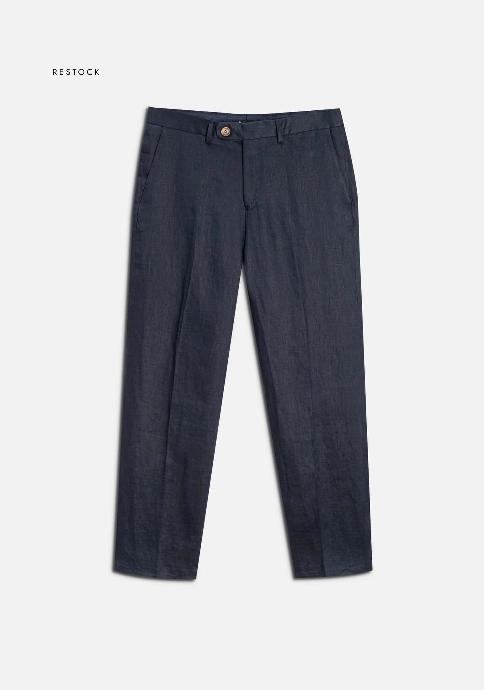 Pantalón Perugia Lino Azul Oscuro