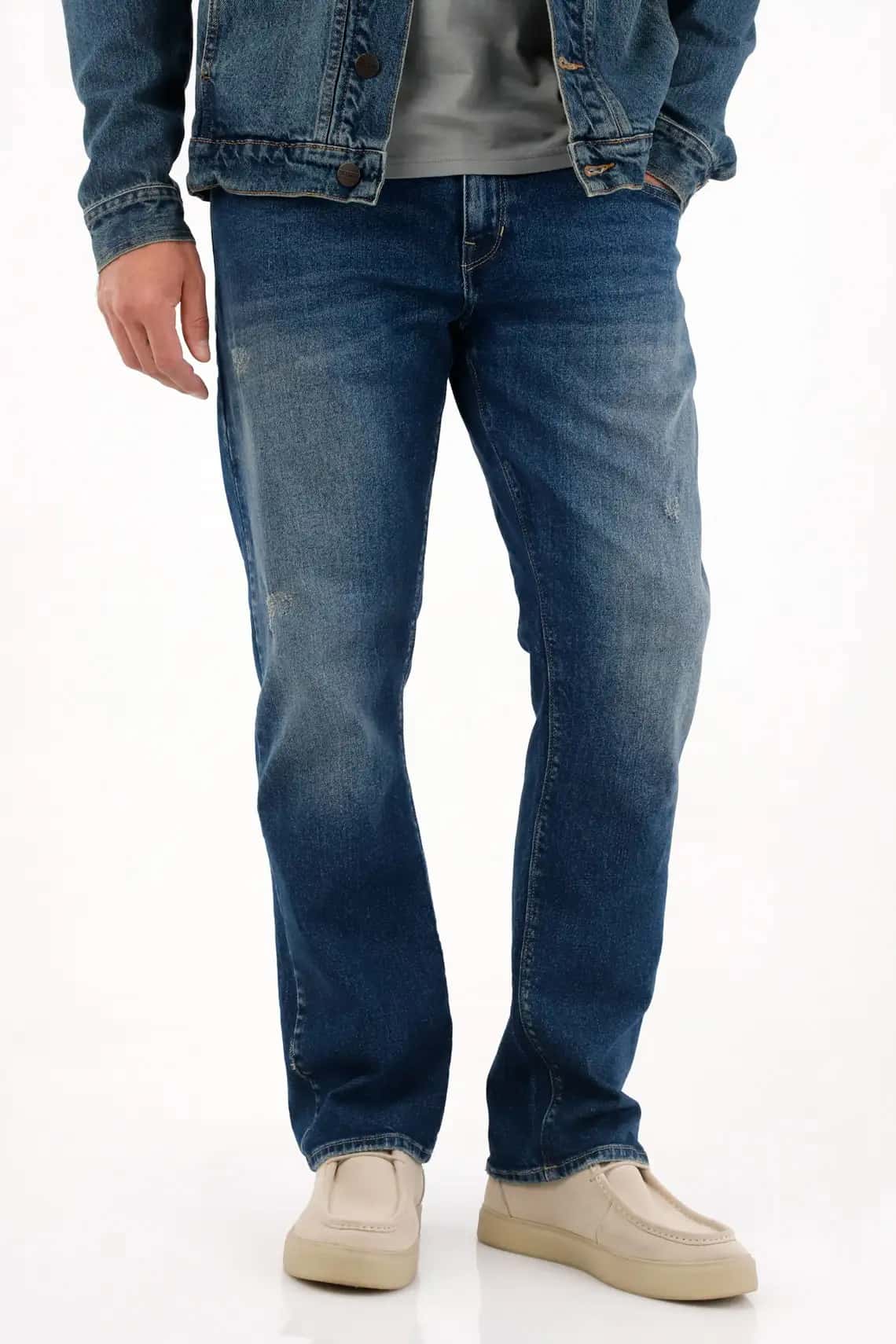 Jean Recto con desgastes para hombre