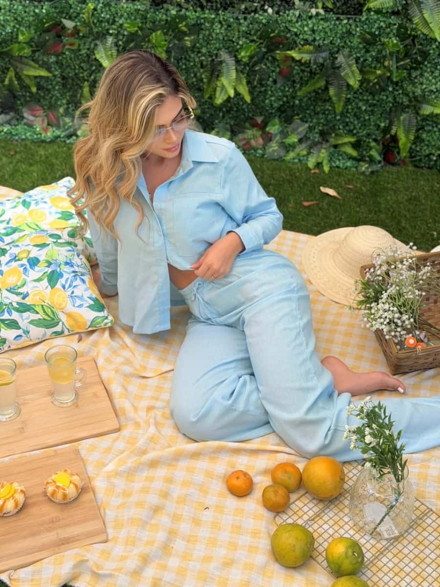 Set Pantalón Baru celeste