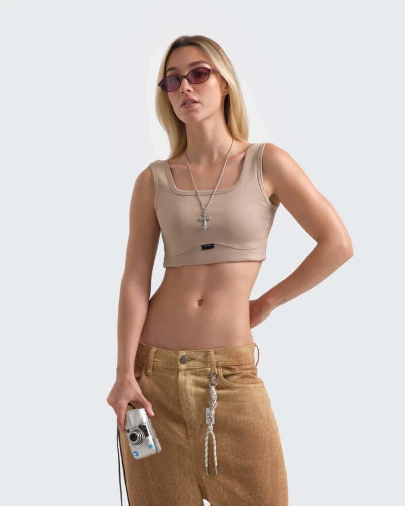 Crop Top Básico Nude - miniatura 1