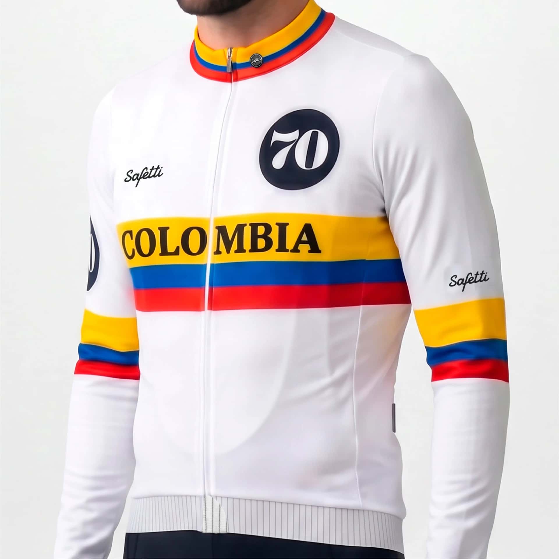 CAMISA CICLISMO MANGA LARGA COLOMBIA COCHISE 70 PARA HOMBRE - miniatura 4