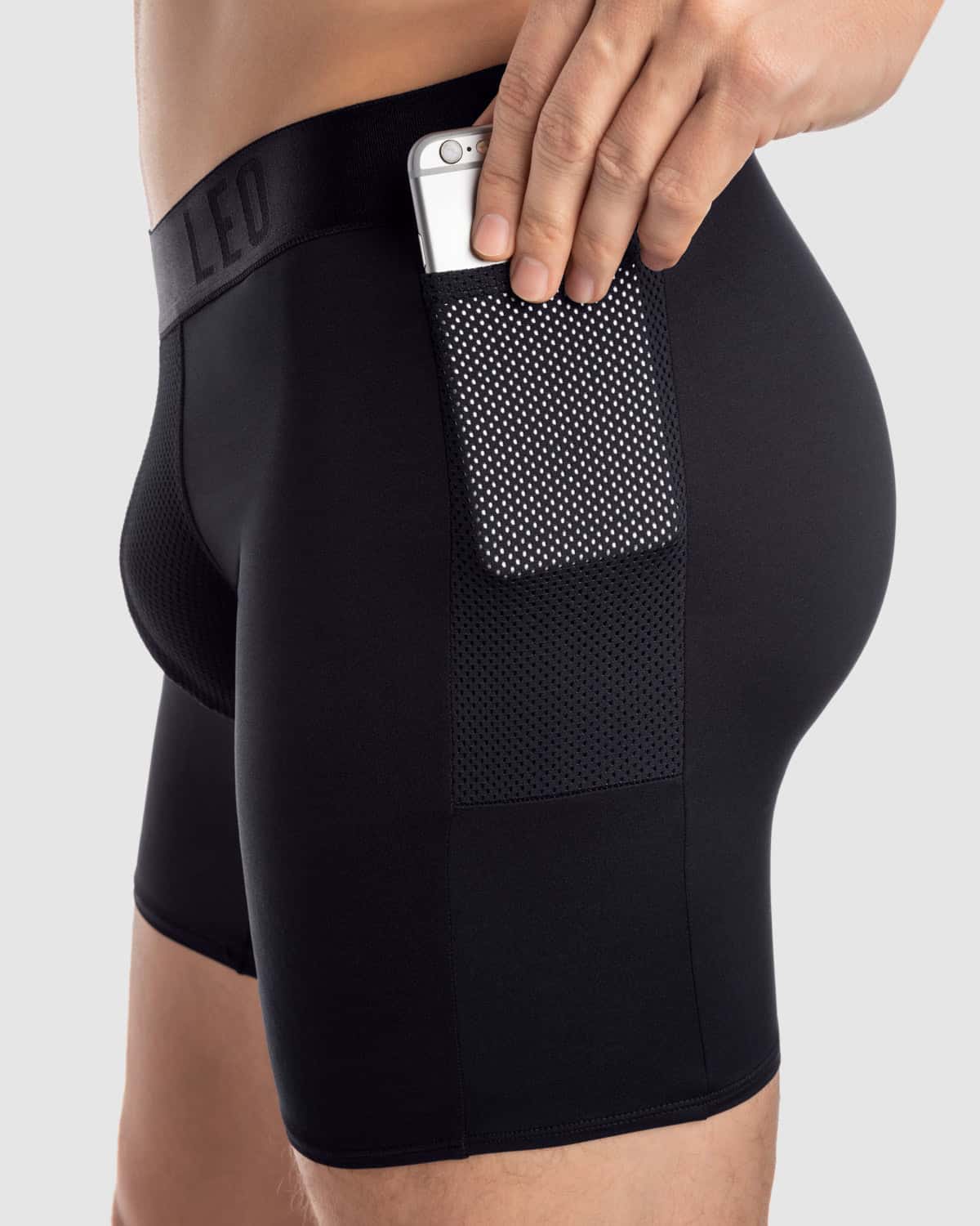 Bóxer deportivo con bolsillo lateral en microfibra