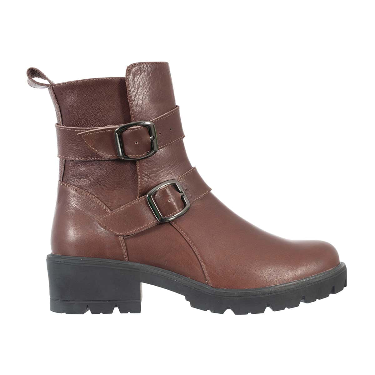 Botas Correas Mujer Cuero Café - miniatura 4