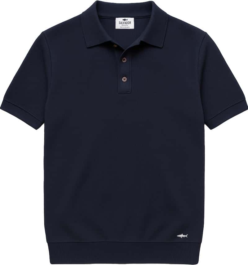 POLO DE PUNTO BOTONES AZUL OSCURA