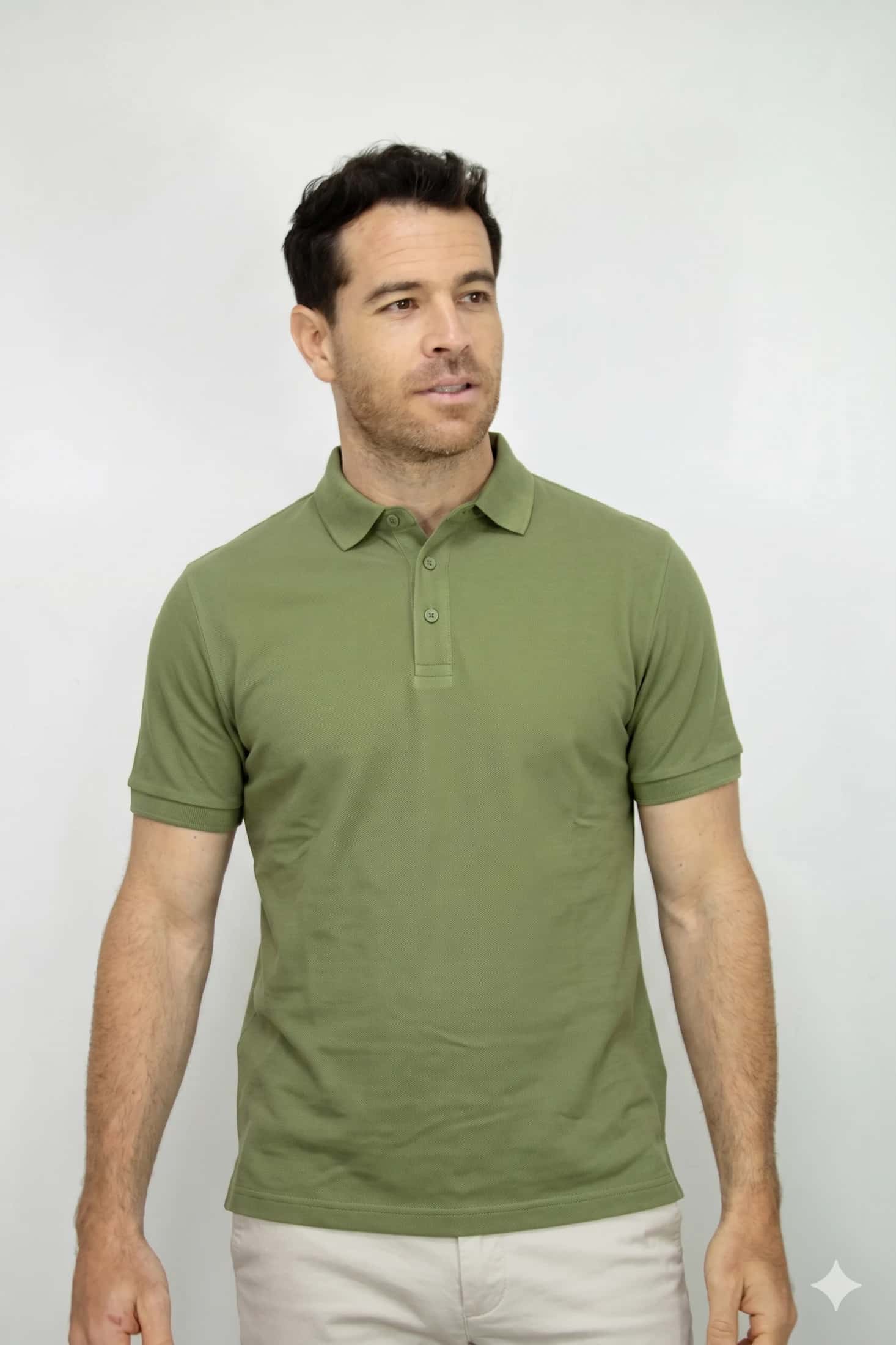 Polo Deportiva Verde Para Hombre