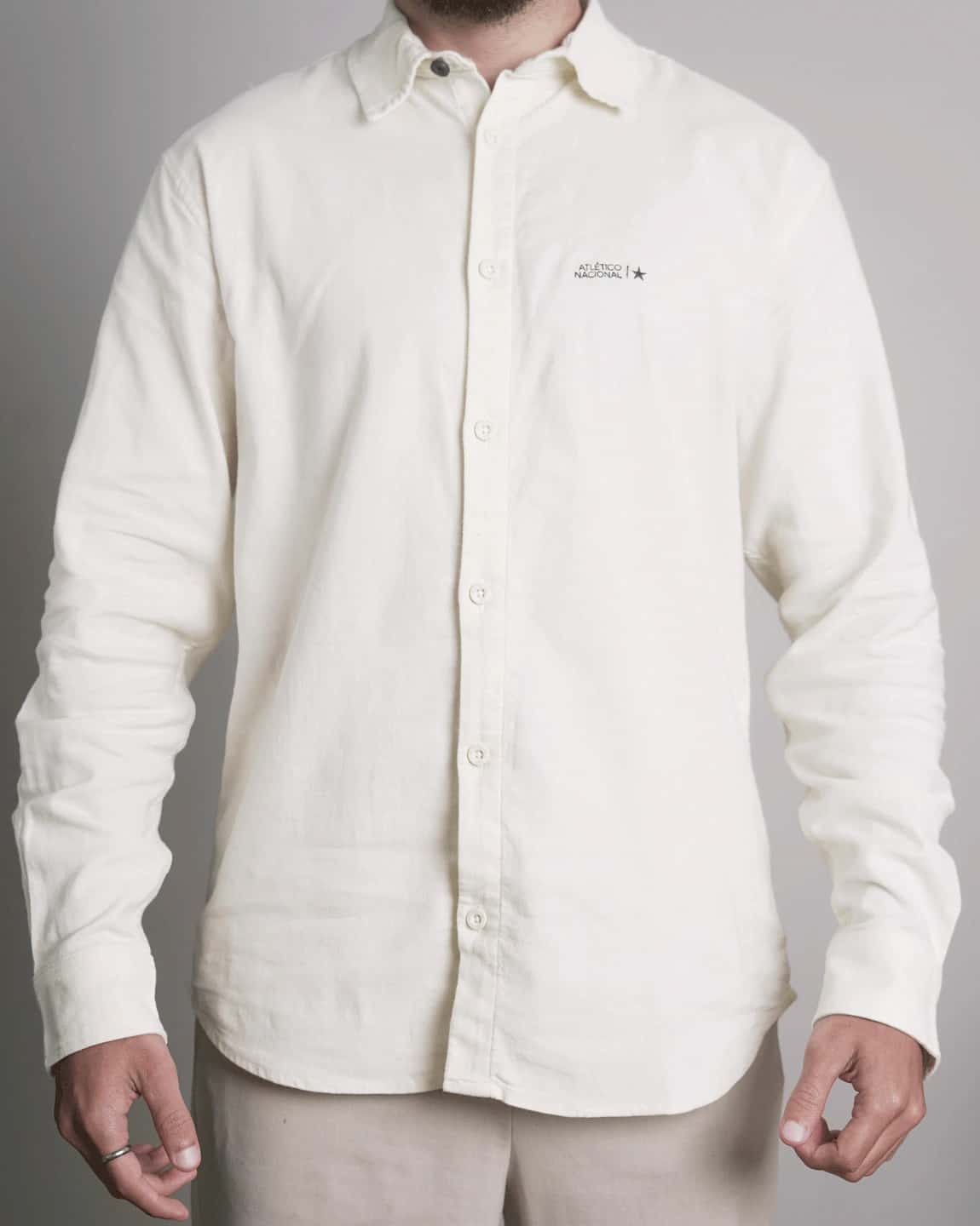 CAMISA LINO MANGA LARGA CRUDA HOMBRE