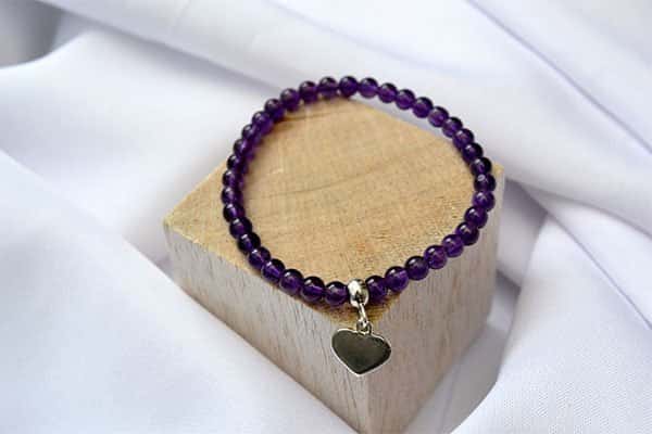 Pulsera Amatista dije corazón - miniatura 3