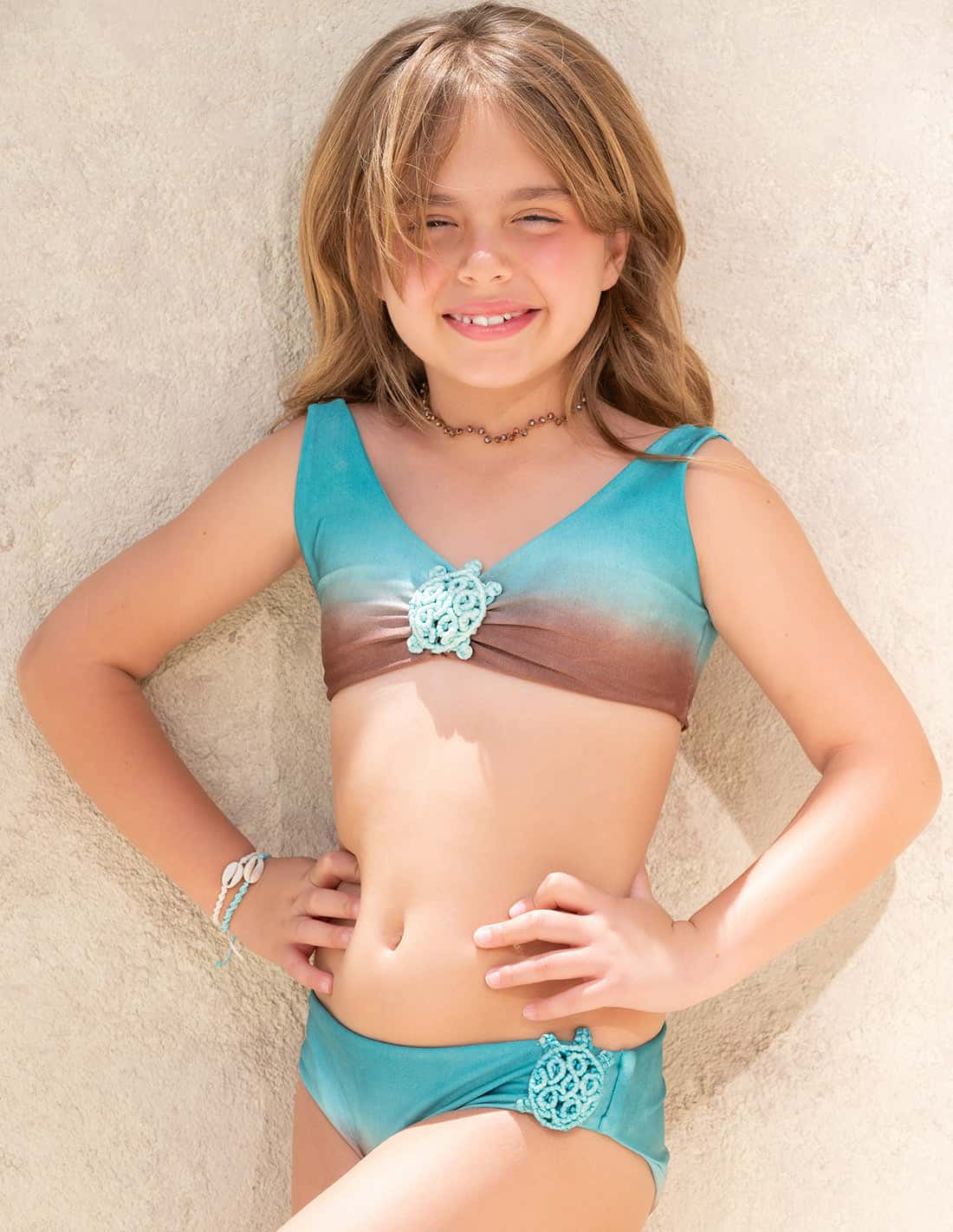 Set Bikini Top & Panty Eia-mini Opal Green + Brown