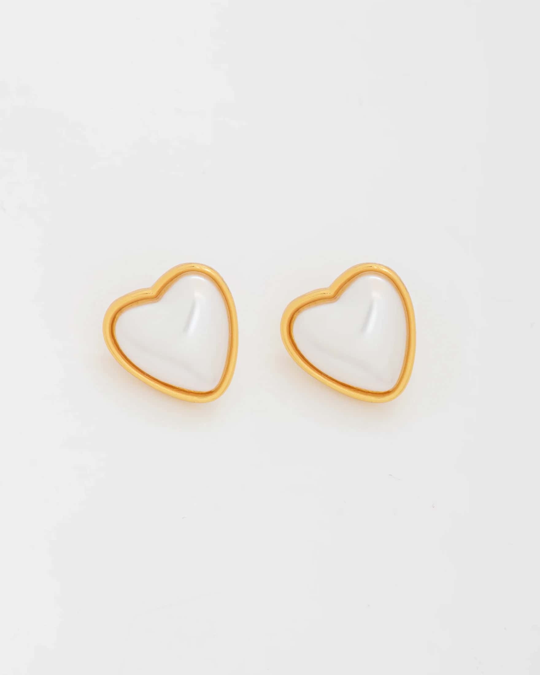 Aretes Maxi Corazón Perla