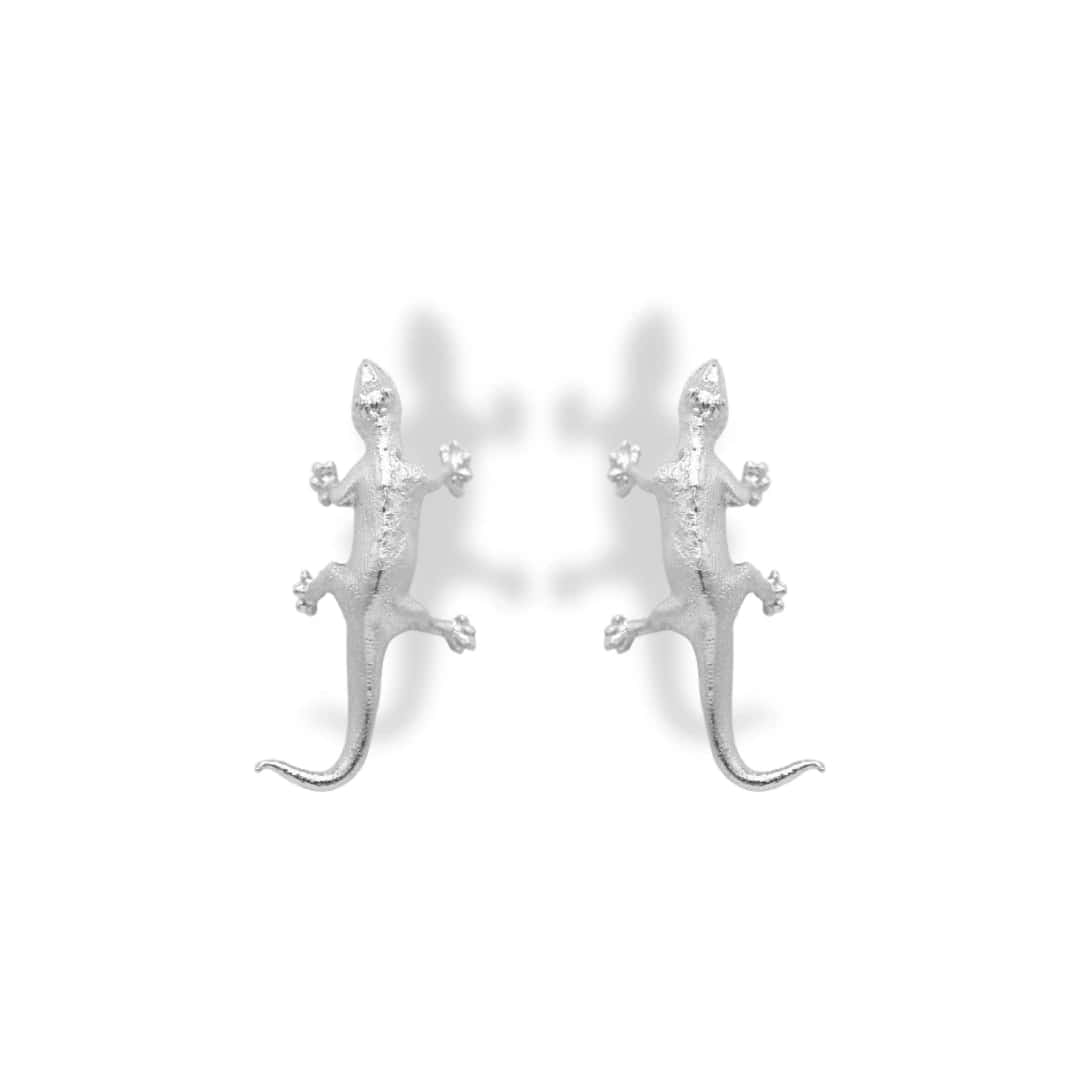Aretes de lagartija silver