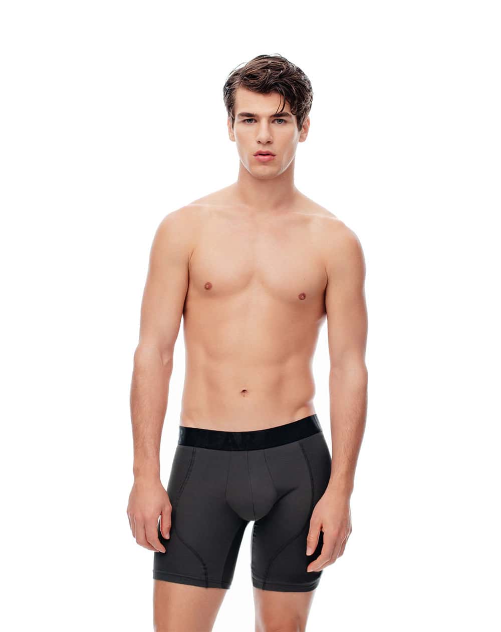 Bóxer deportivo largo control humedad gris hombre