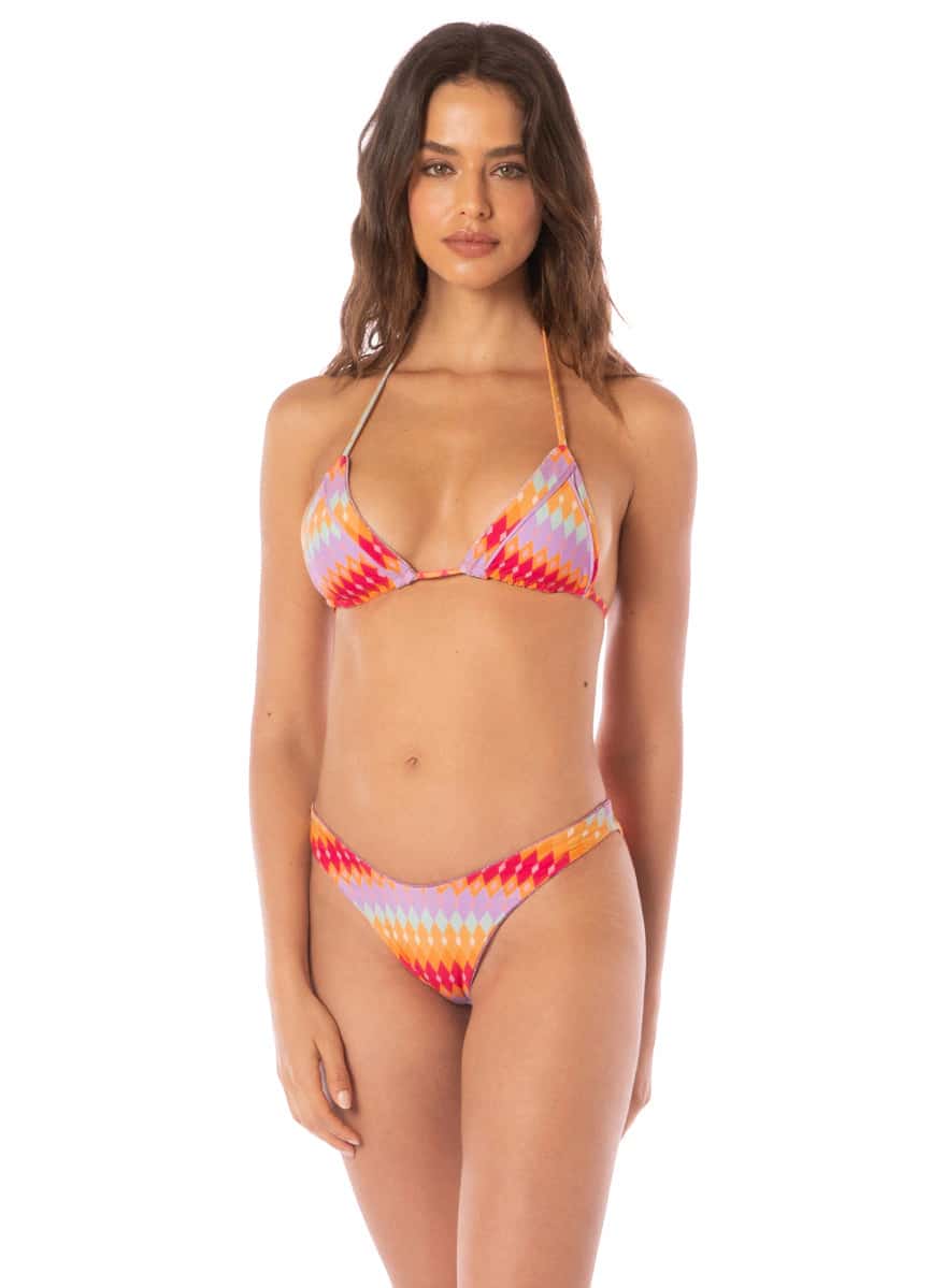 Maaji Pink Prism Balming Sliding Triangle Bikini Top