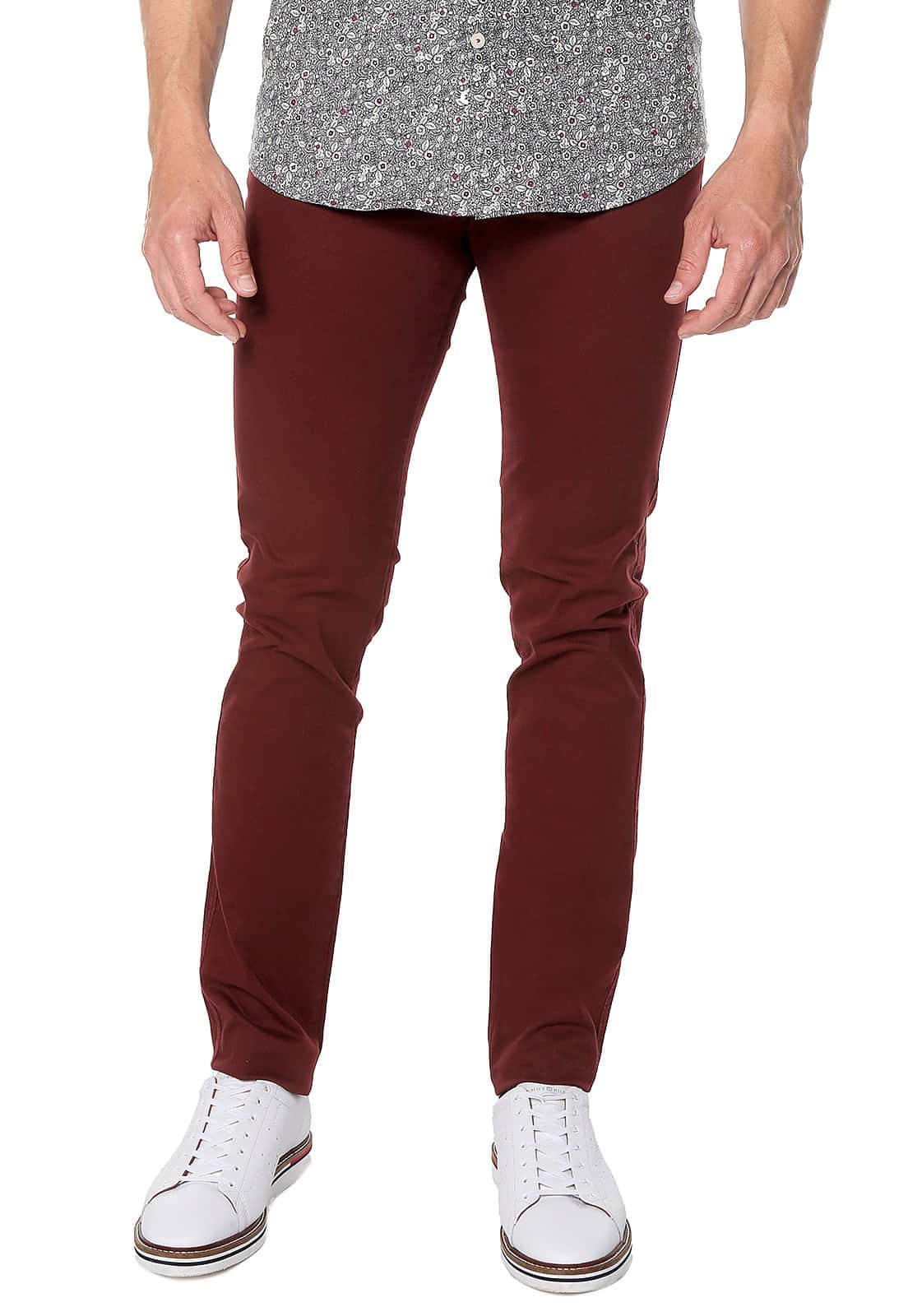 Pantalón dril vinotinto con spandex