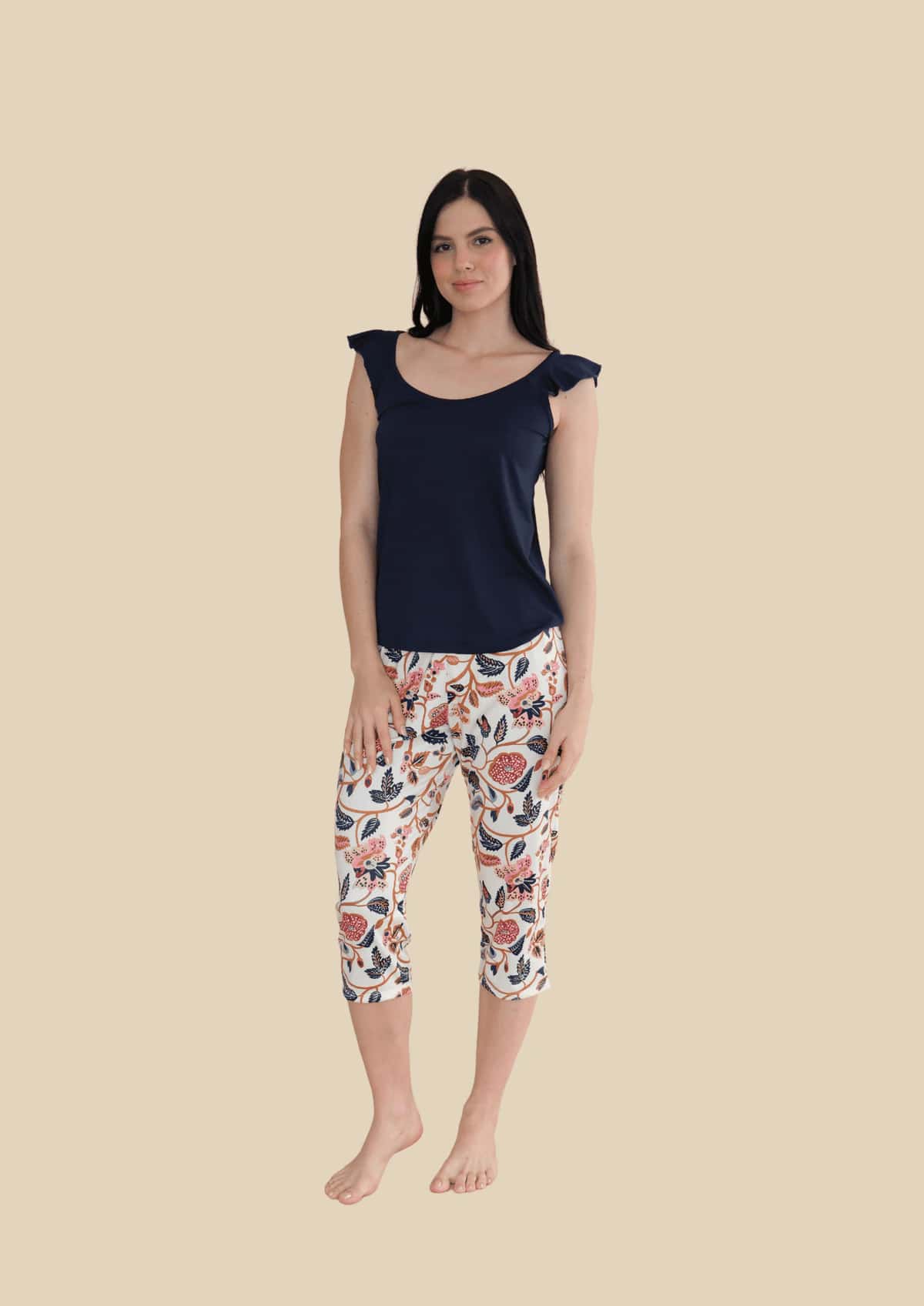 Pijama Capri Estampado Azul