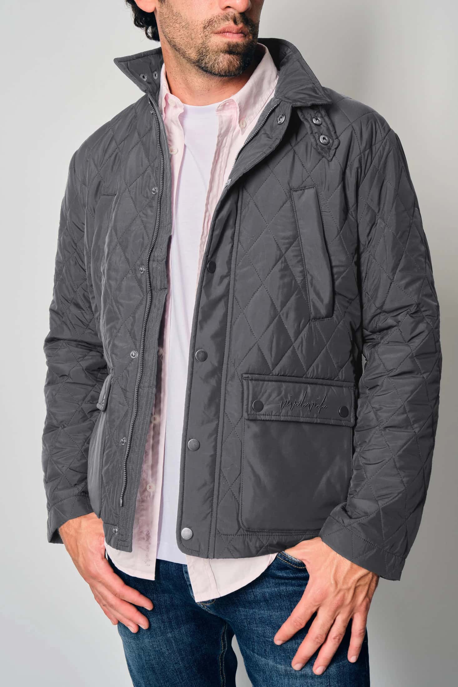 QUILTED JACKET GREY