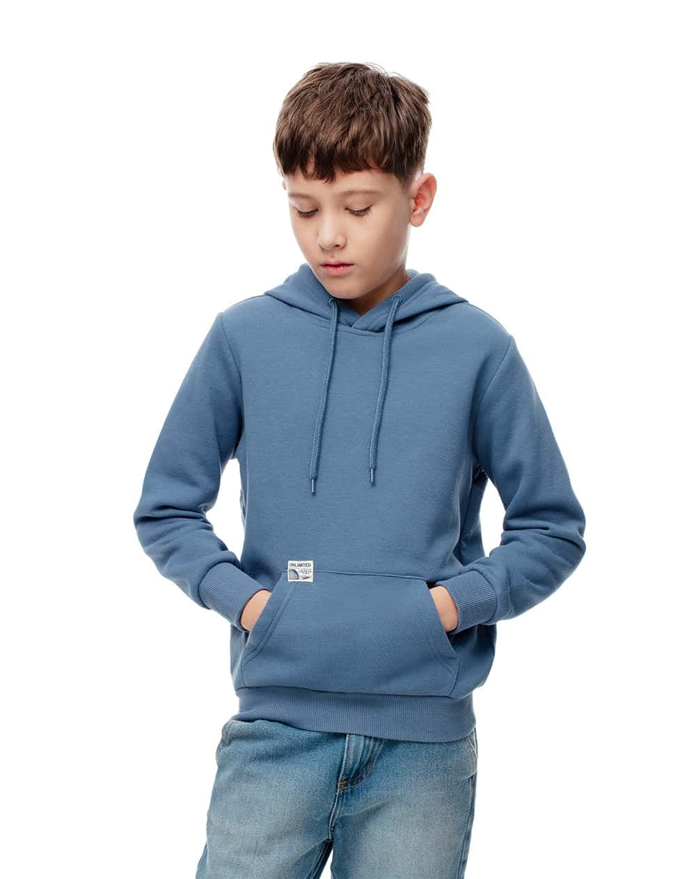 Buzo tipo hoddie azul niño