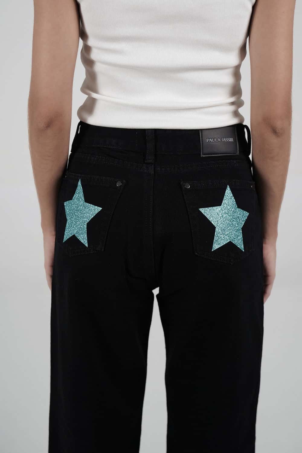 Double Star Black Jeans (Soft Blue)