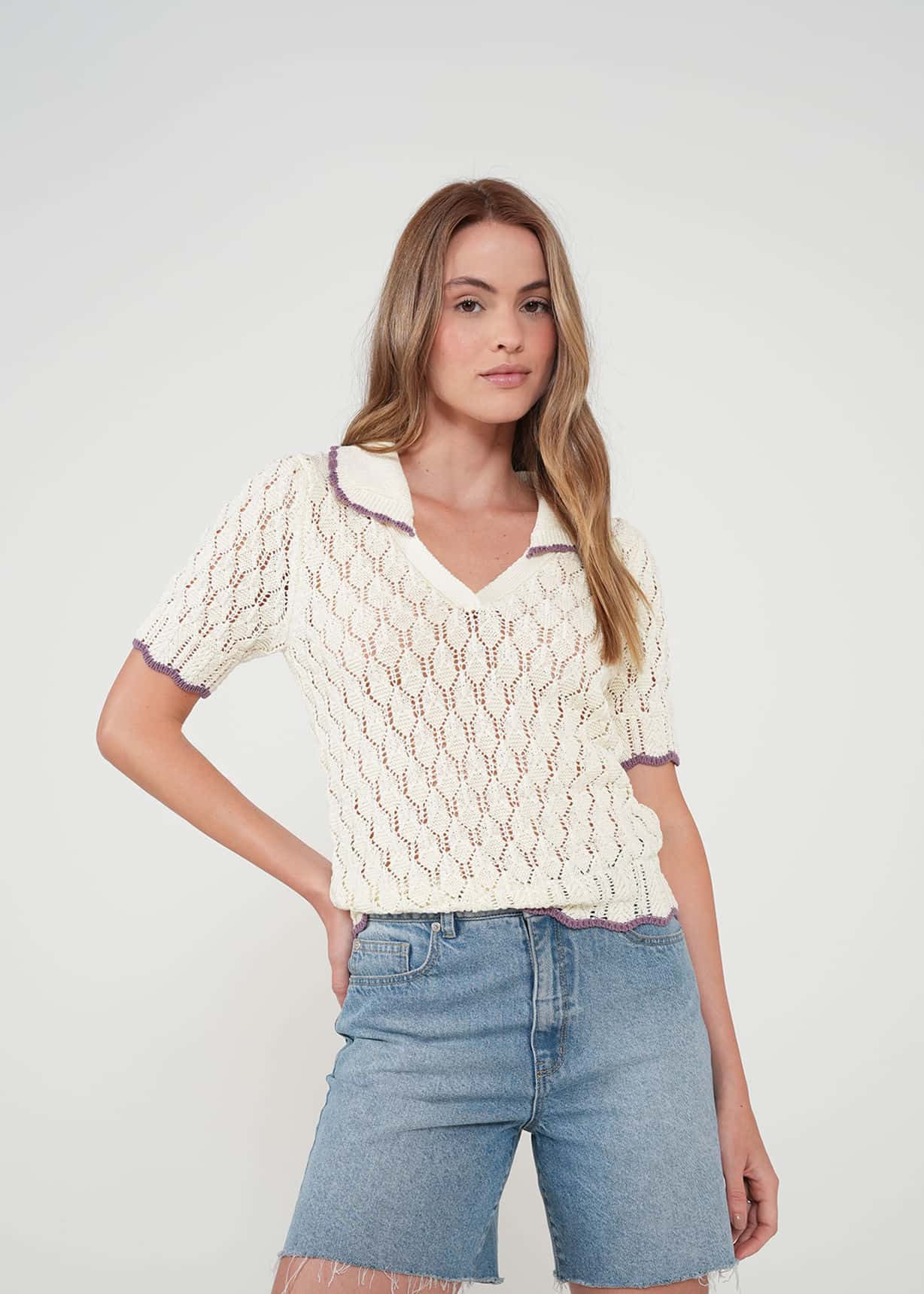 Camiseta tejida manga corta