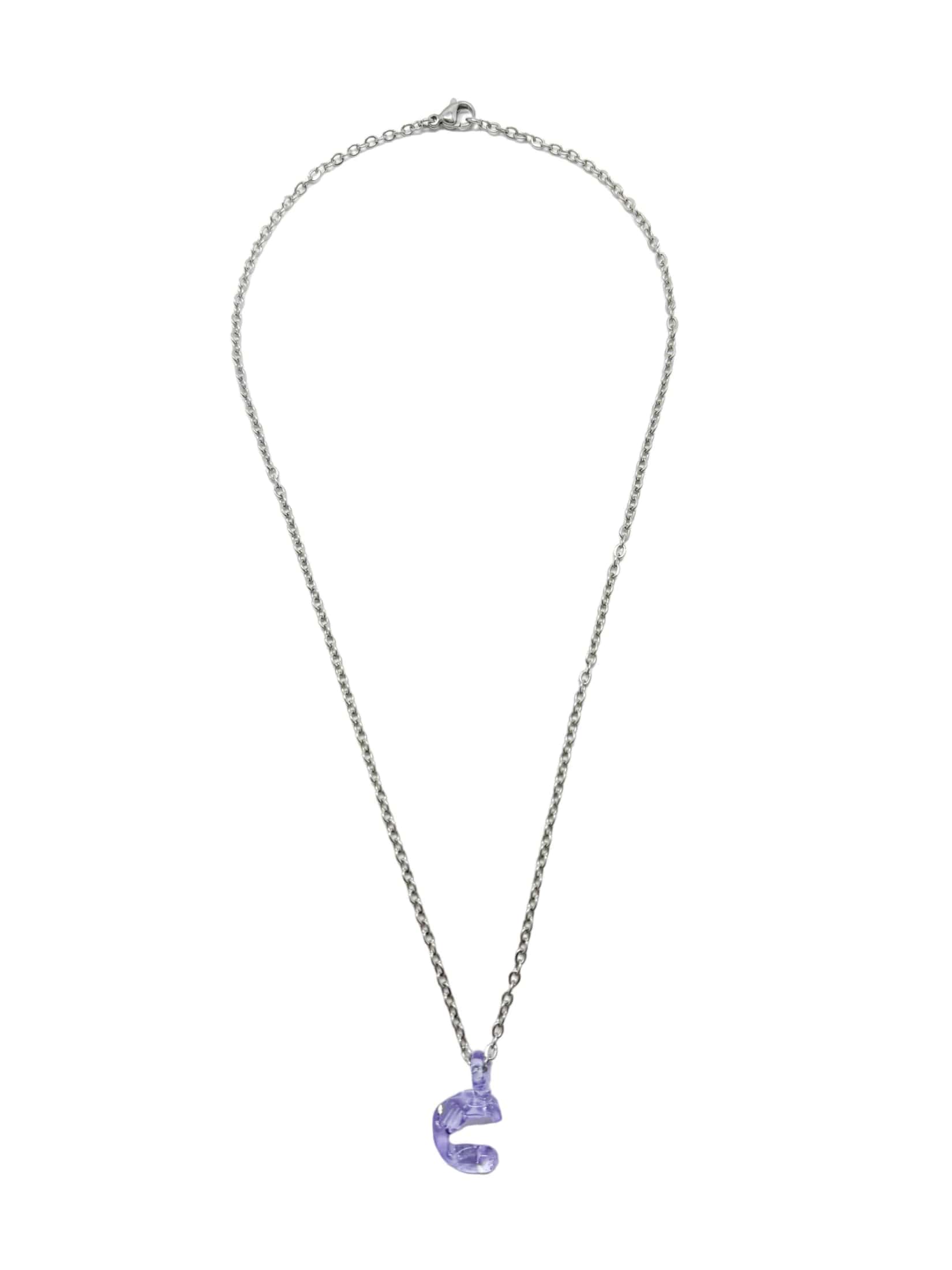 purpple glass necklace 1 letter - miniatura 21