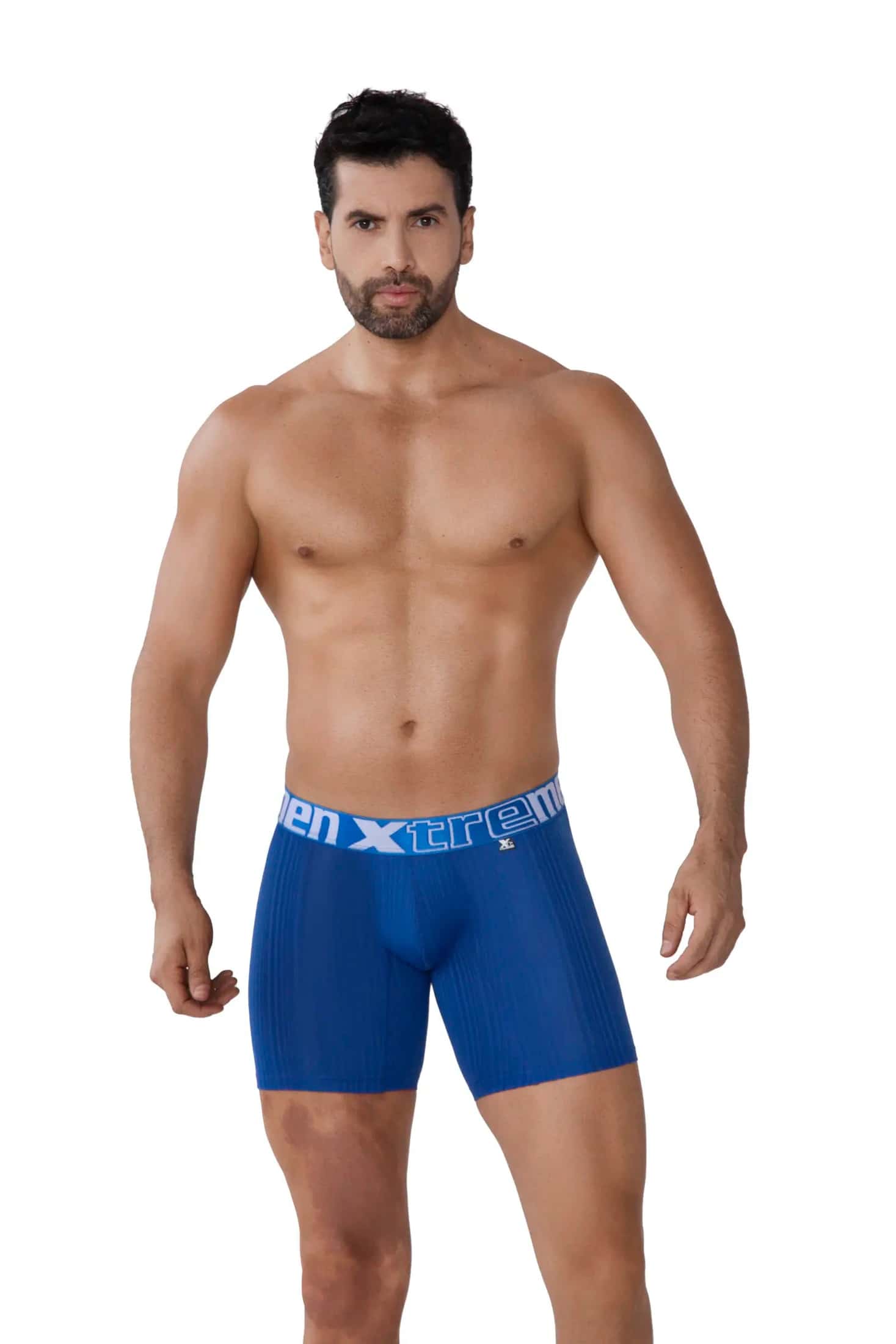 BOXER MICROFIBRA JACQUARD RAYAS AZUL REY - miniatura 1