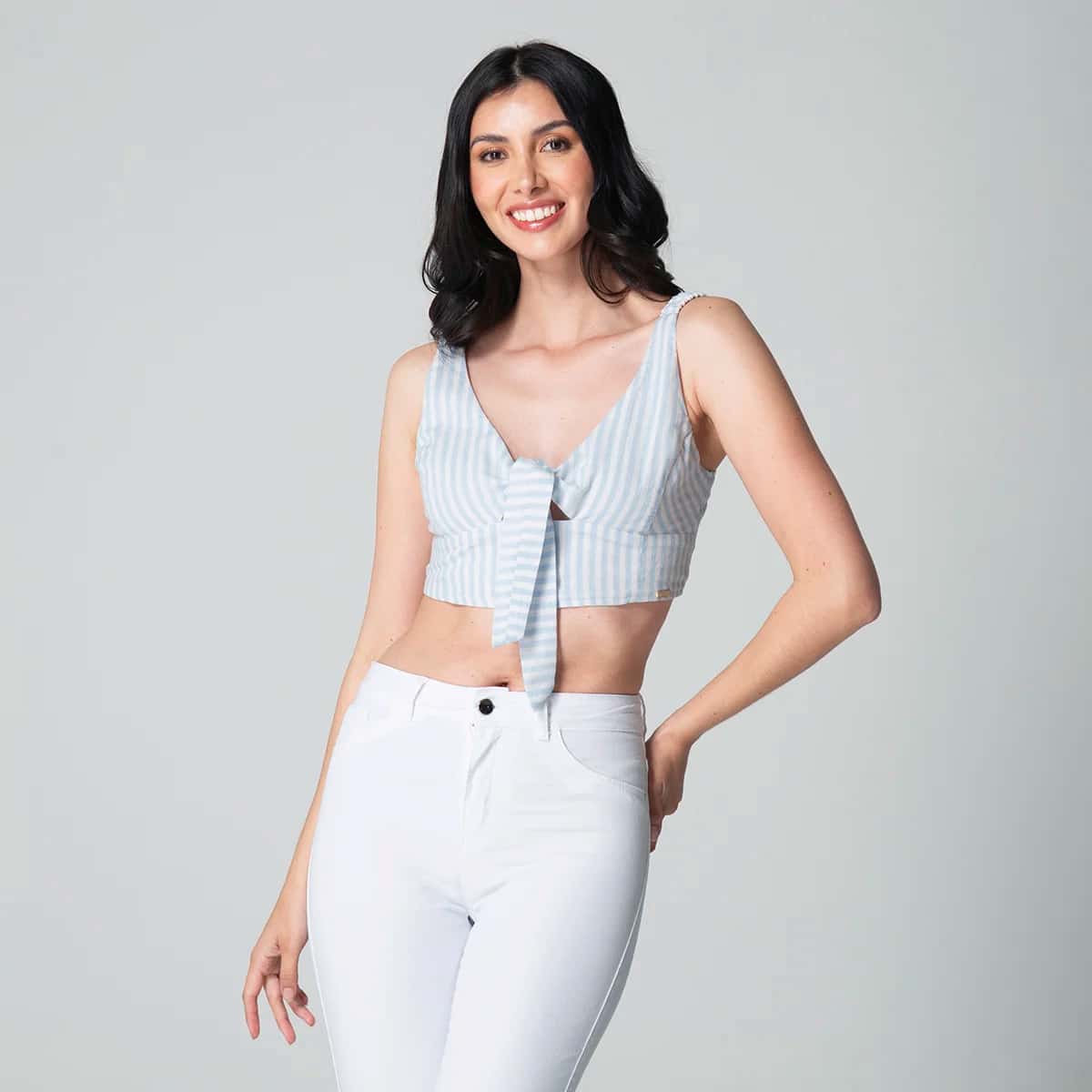 Blusa Crop Top Slim Handle