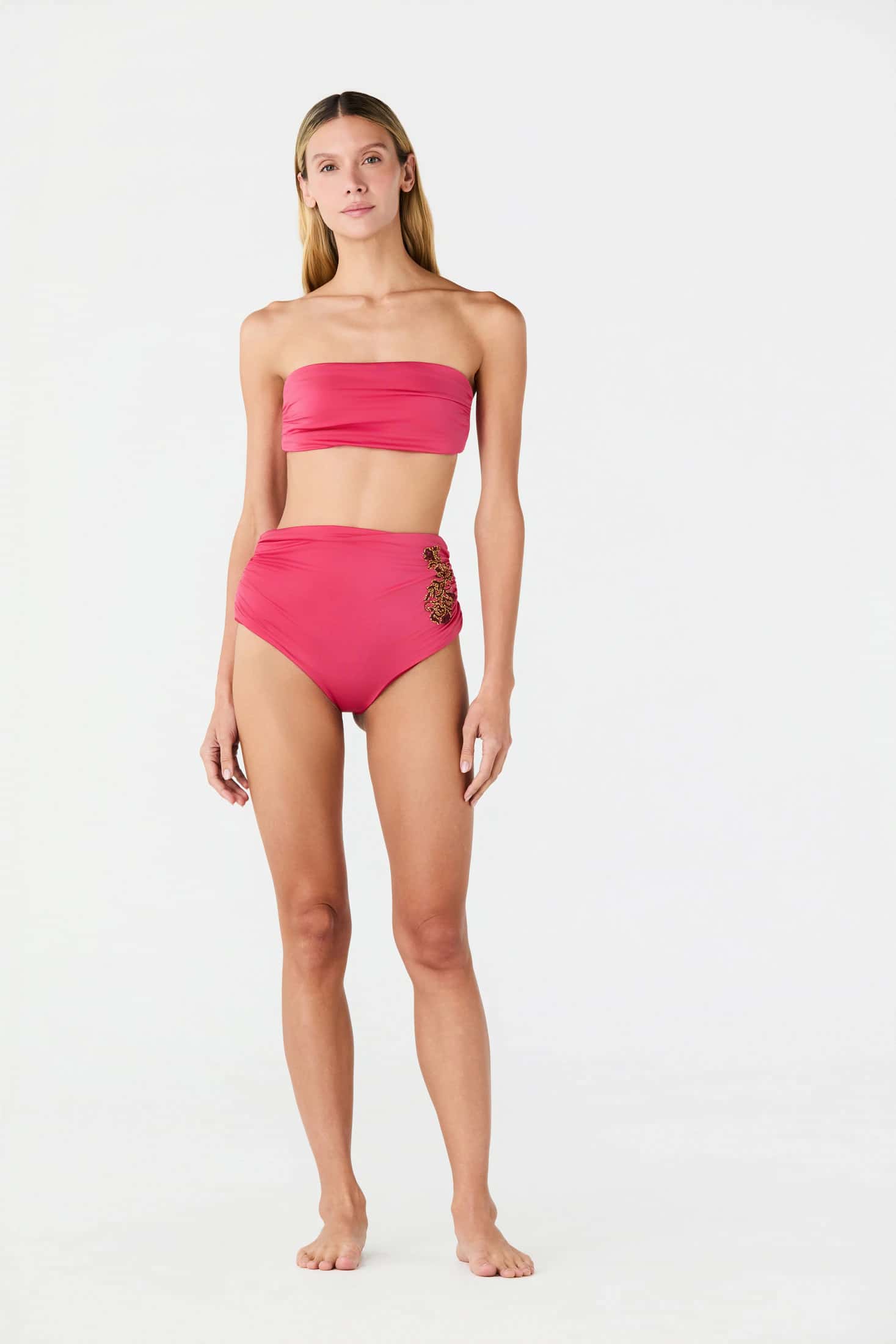 Victoria Embroidered Bottom / Shiny Fuchsia - Wine - miniatura 2