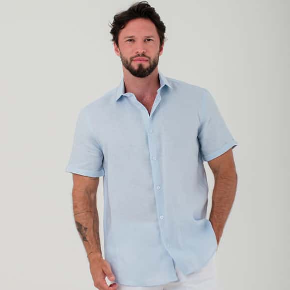 CAMISA MC 100% LINO HOMBRE