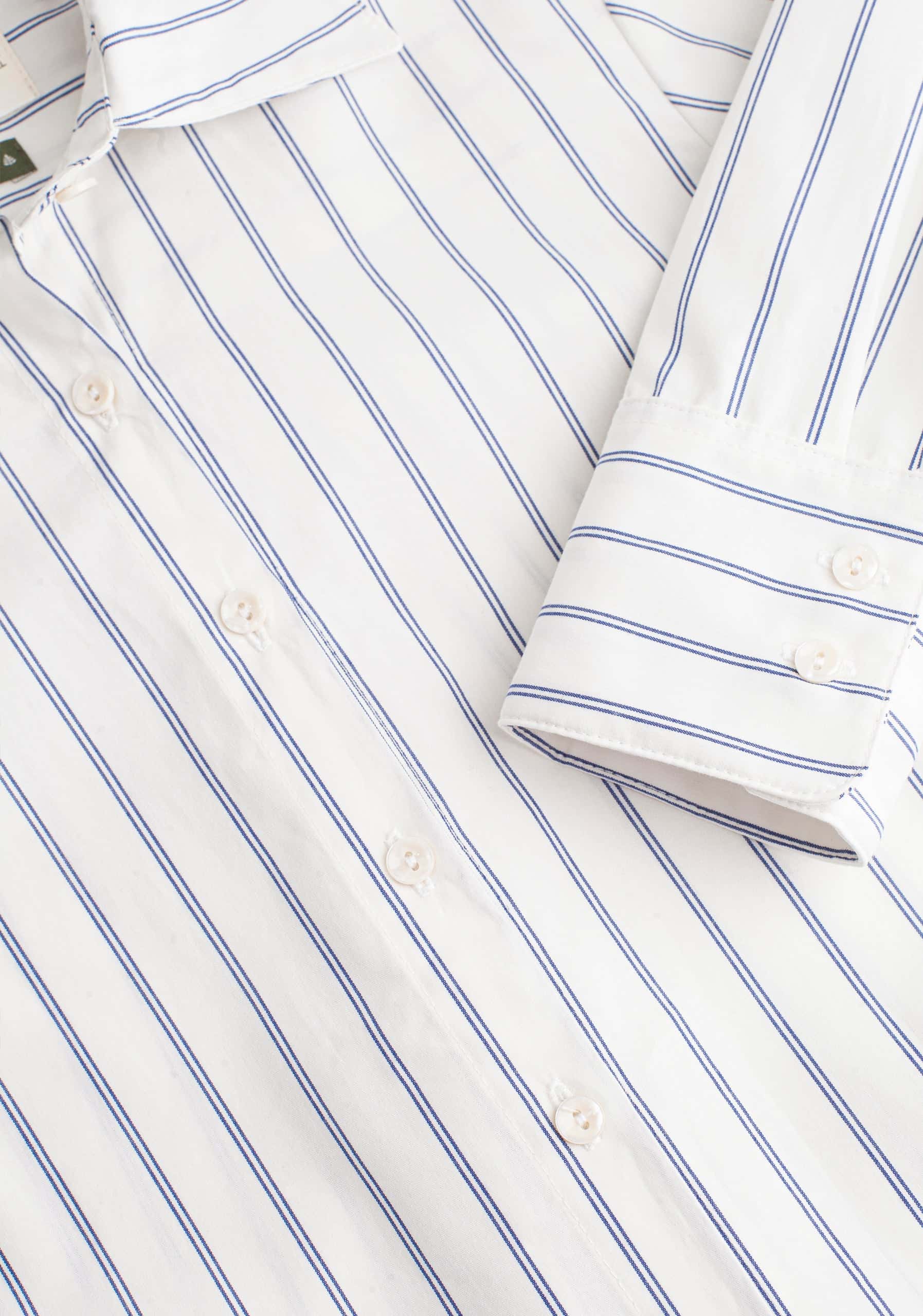 Camisa M Isabella Rayas Marfil - Azul Claro - miniatura 3