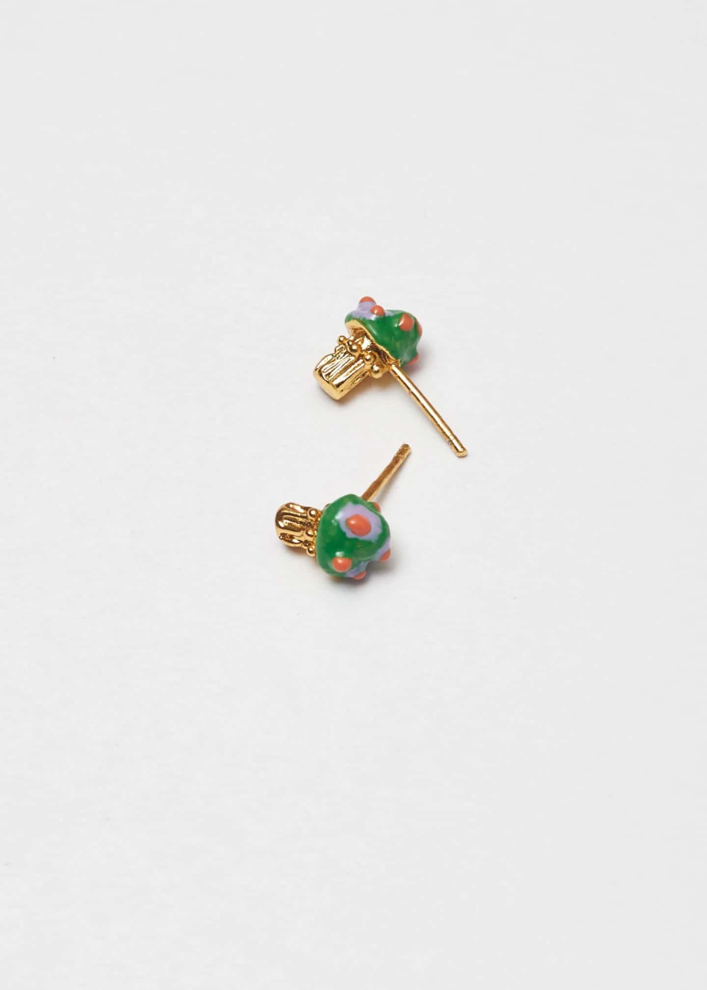 Aretes Seticas verde lila