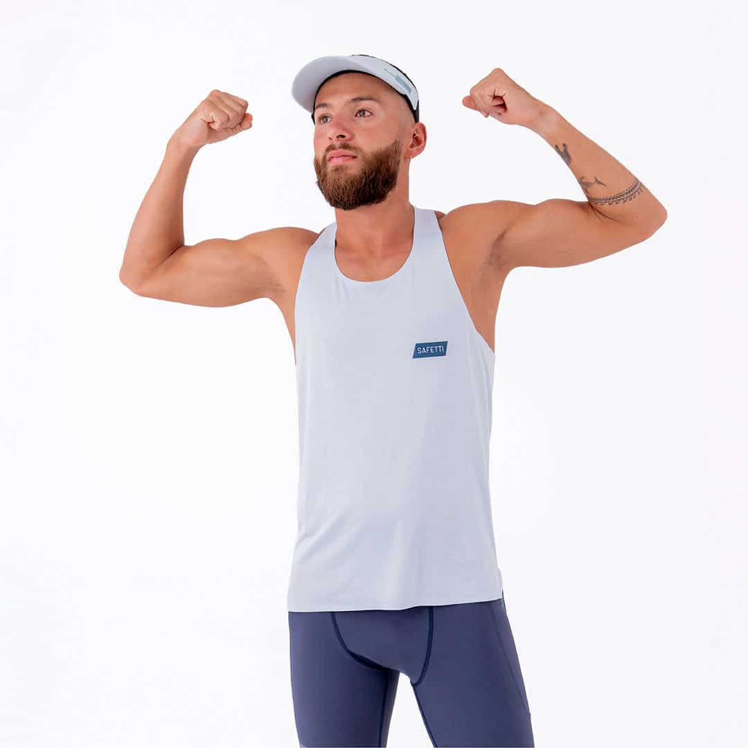 CAMISETA RUNNING MANGA SISA LEVIT AZUL CLARO PARA HOMBRE - miniatura 1