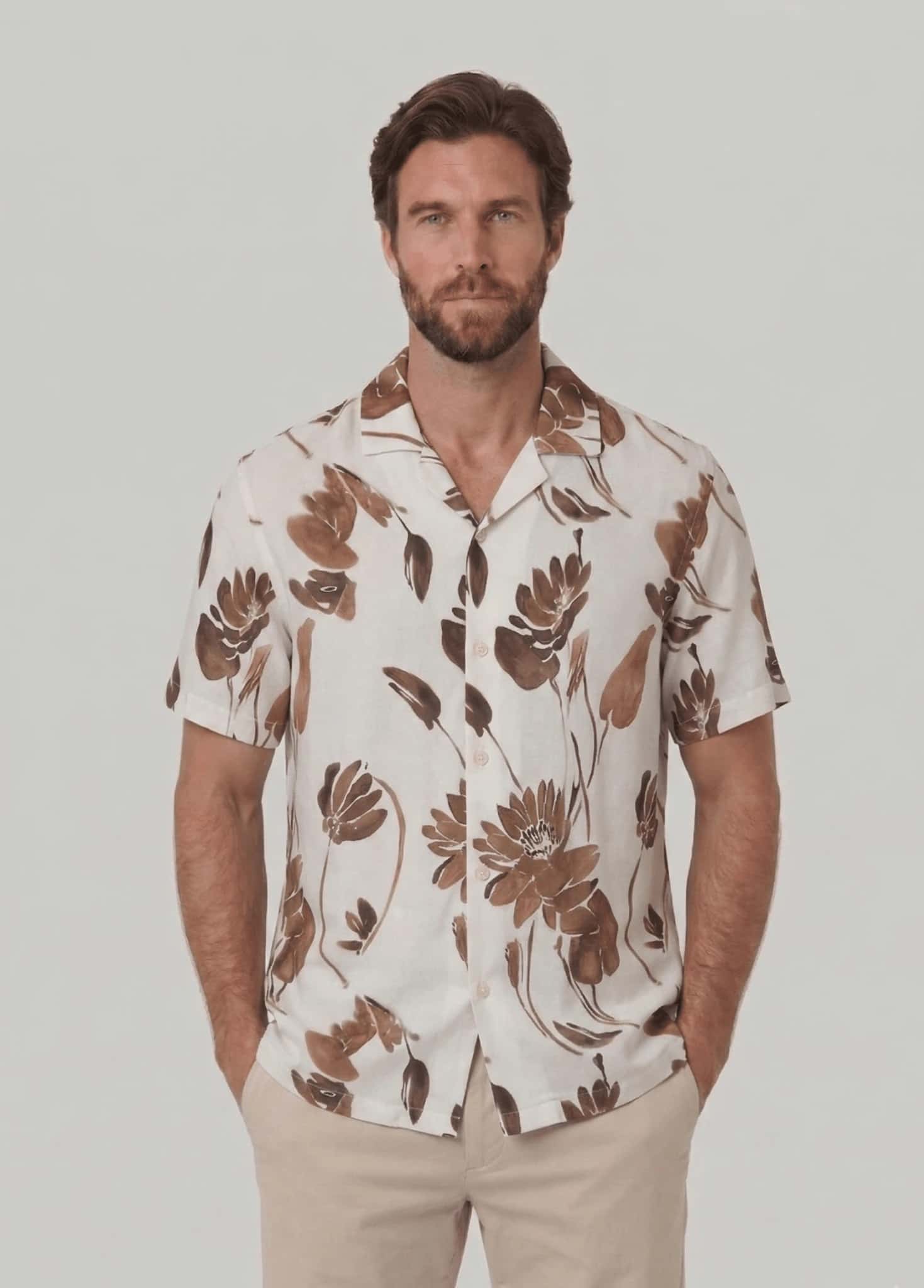 Camisa estampada manga corta para hombre Jon Sonen 027225067