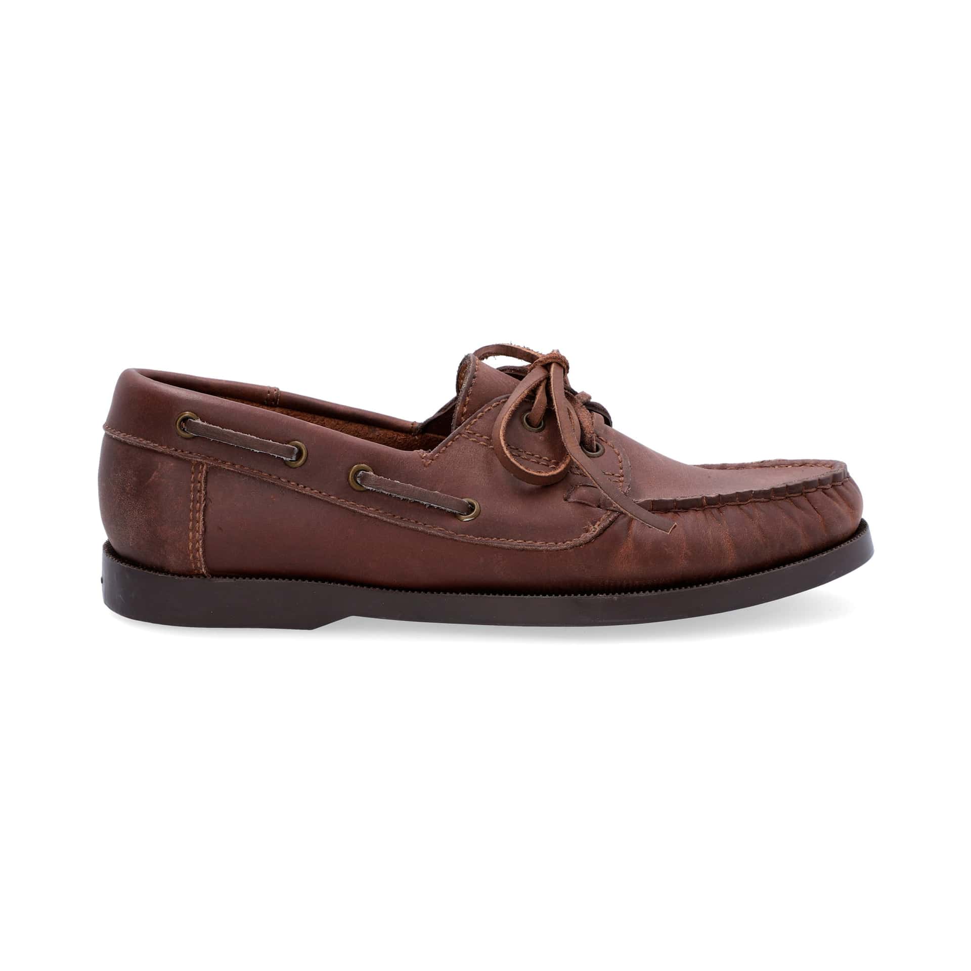 Mocasines Boat Shoes Cuero Graso Café - miniatura 4