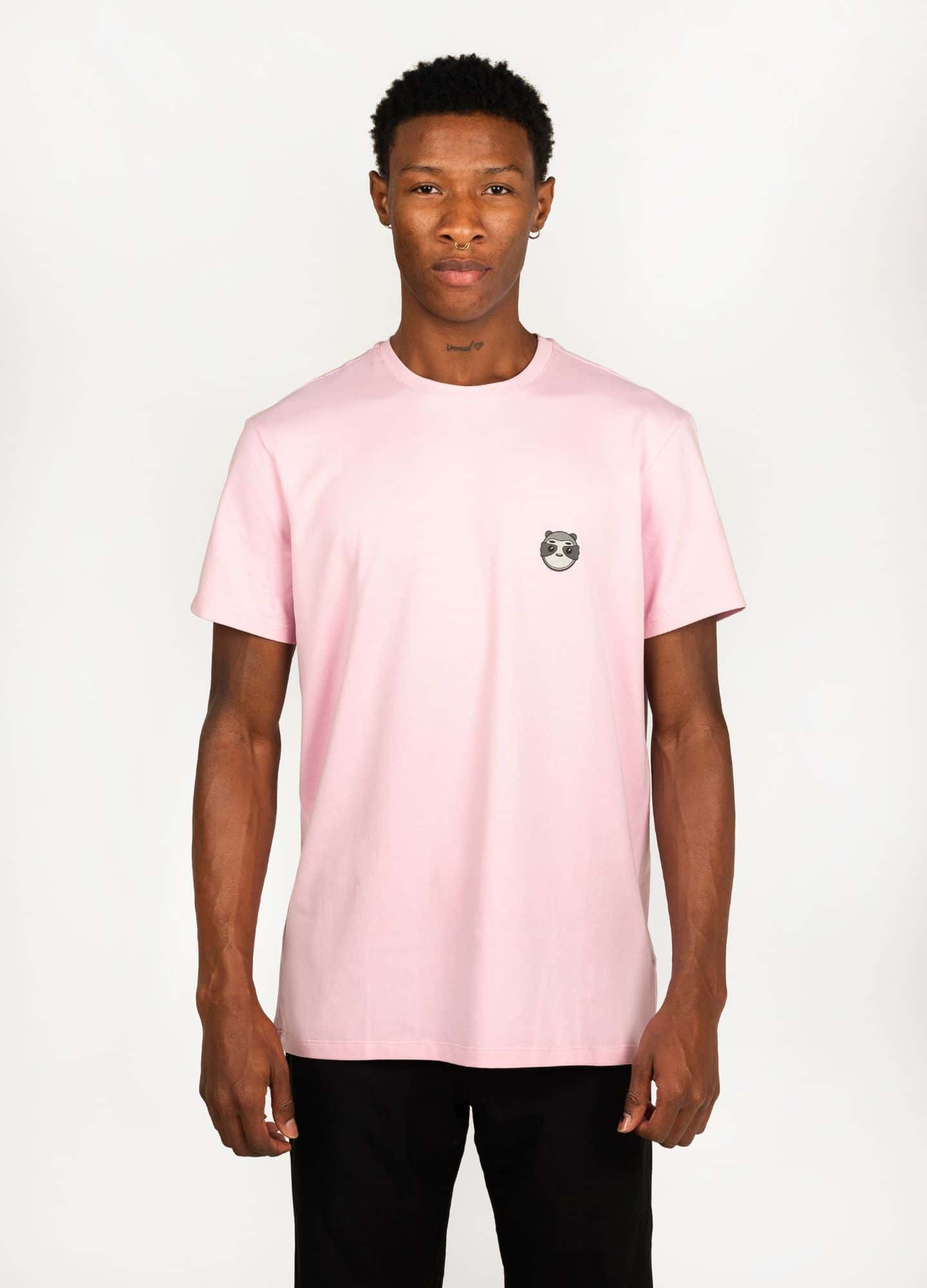 Basic Perezoso Camiseta Regular – Rosa