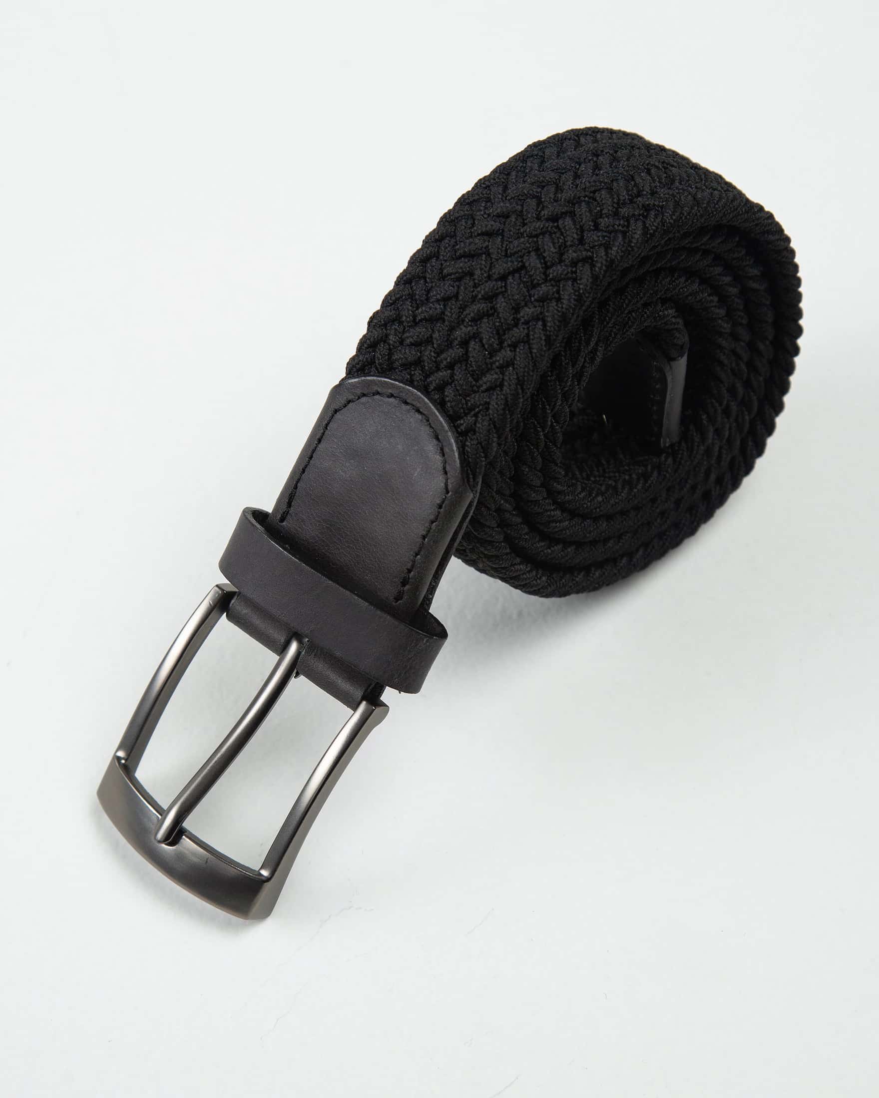 Cinturón Trenzado Elástico Negro