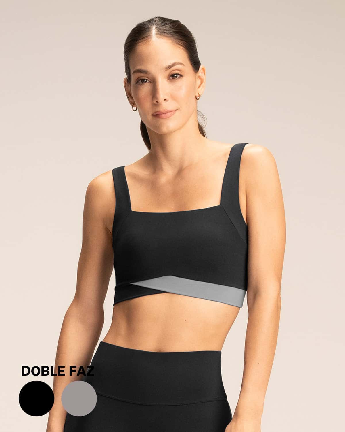 Top deportivo doble faz, cargaderas anchas