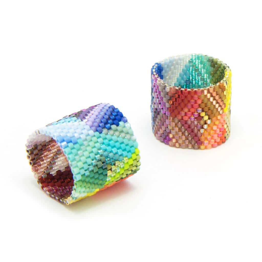 Anillo tejido rombo