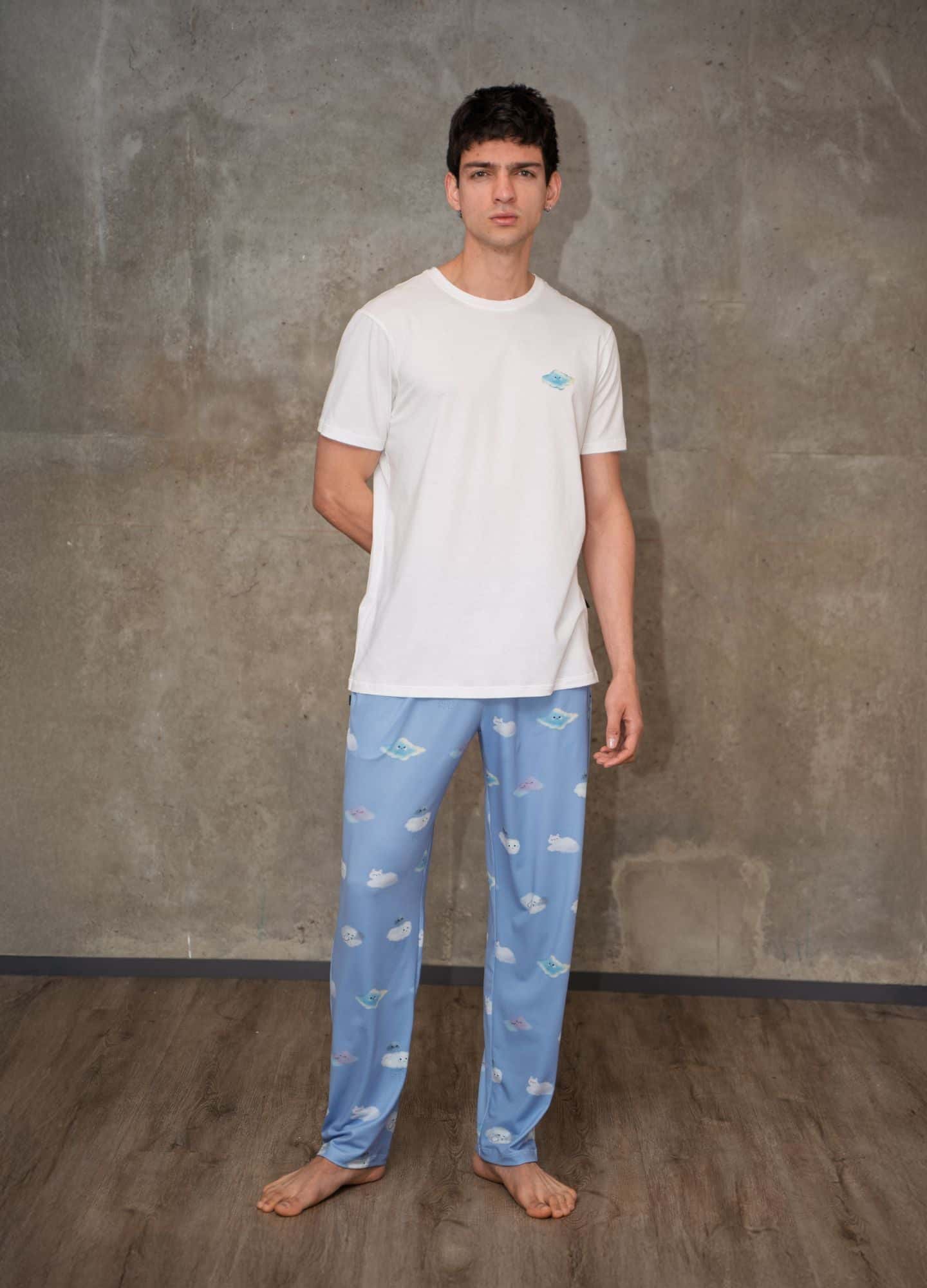 Conjunto Pantalón Nubes - Azul Cielo